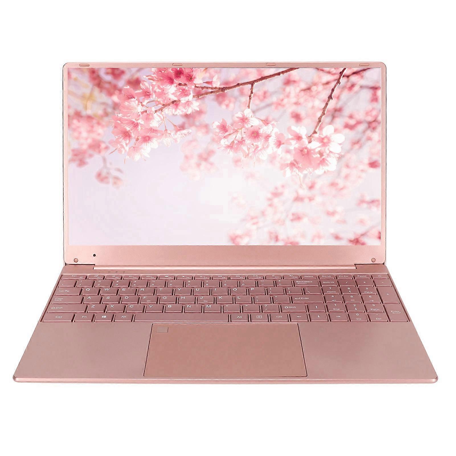 15.6in Laptop for Win11 for N5095 CPU Pink Laptop with Fingerprint Keypad Backlight Keyboard