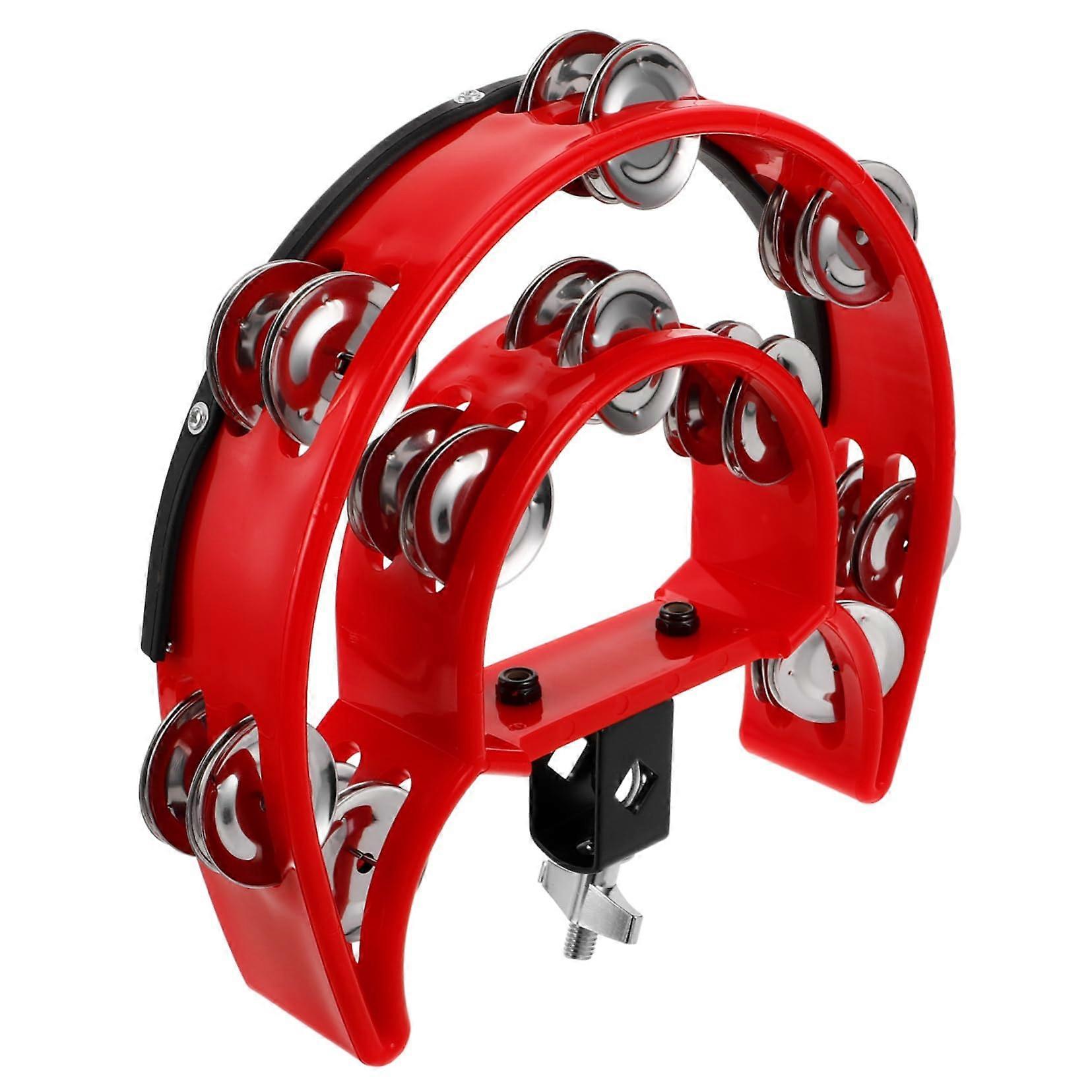 Hihat tambourine with double row of bells, percussion instrument for drum sets, clear and responsive sounds for various music styles.