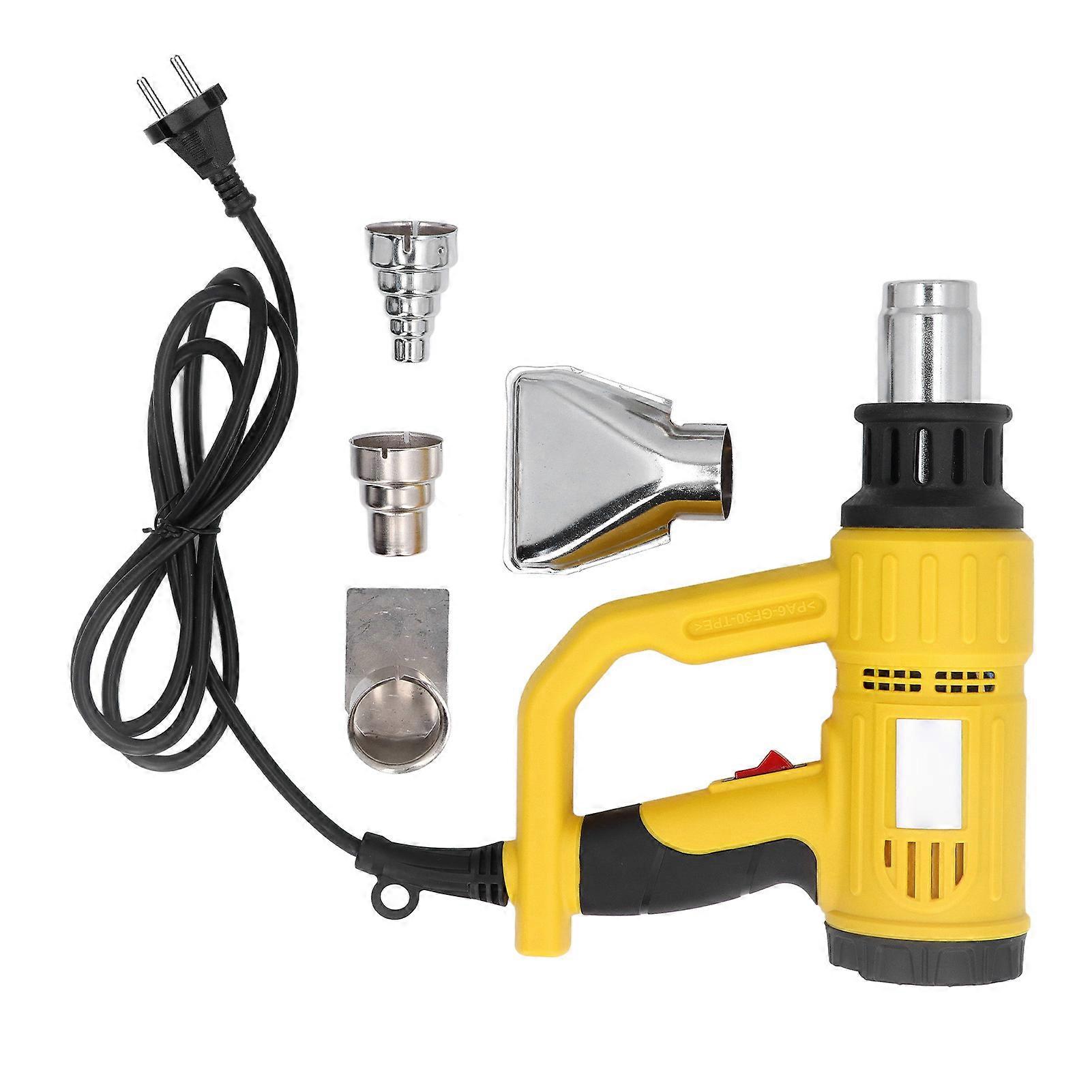 Heat Gun Soldering LCD Digital Display 50‑600℃ Variable Tempe Control 500L/min Hot Air Gun Kit with 4 Nozzle for Shrink EU Plug 220V