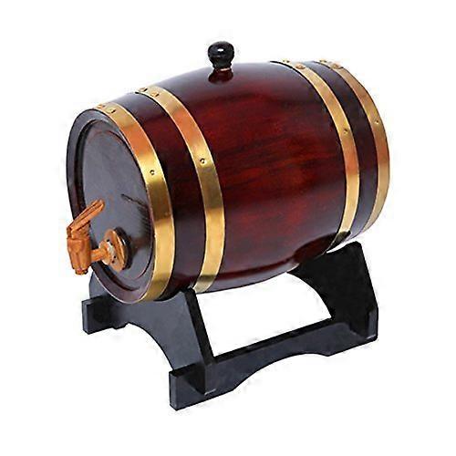 Whiskey Barrel Dispenser 5L Oak Wood Aging Cask for Spirits, Wine and Liquor Storage Display