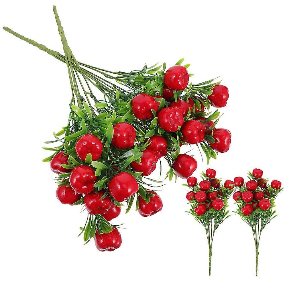 4pcs Artificial Branches with Fake Fruit Stems for Vase Filling – Rustic Greenery Accent for Home Decoration