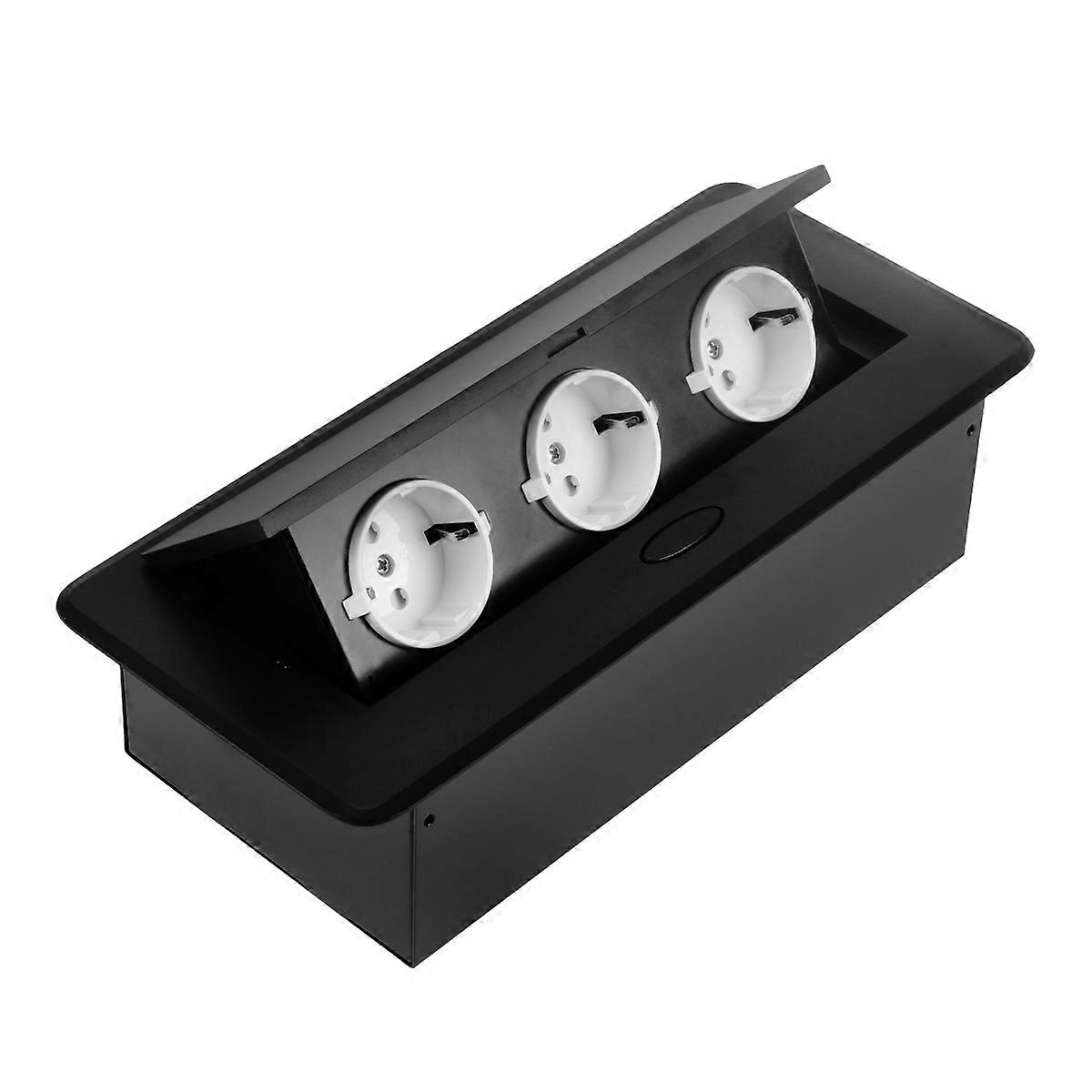 Conference Table Power Hub Multimedia Outlet Socket Connection Box For Classroom Office Use Damped Spring Structure 1Pack
