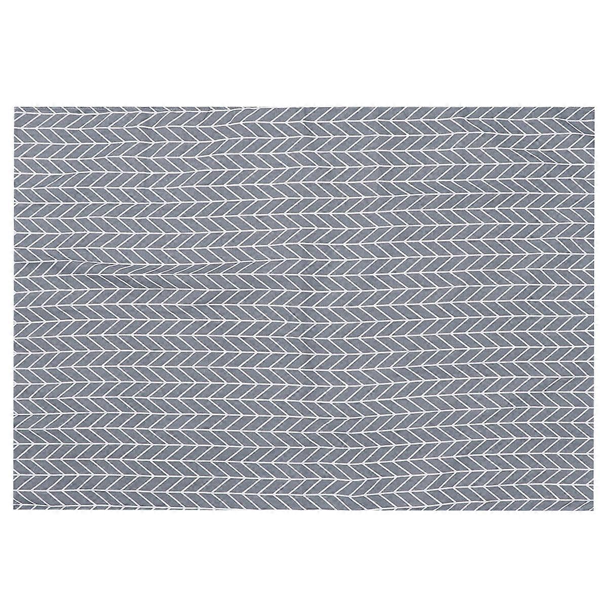 Nordic Table Cloth Arrows Pattern Cotton Linen Dining Table Cloth Grey 120x80cm Indoor Use 1Set