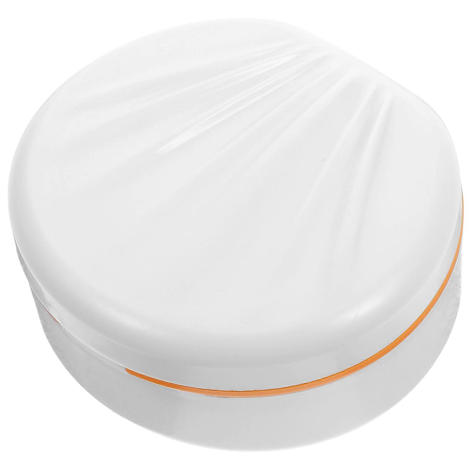 Portable Denture Storage Box with Compact PP Plastic Case for Travel and Daily Use White 3.5x2.5 Inches