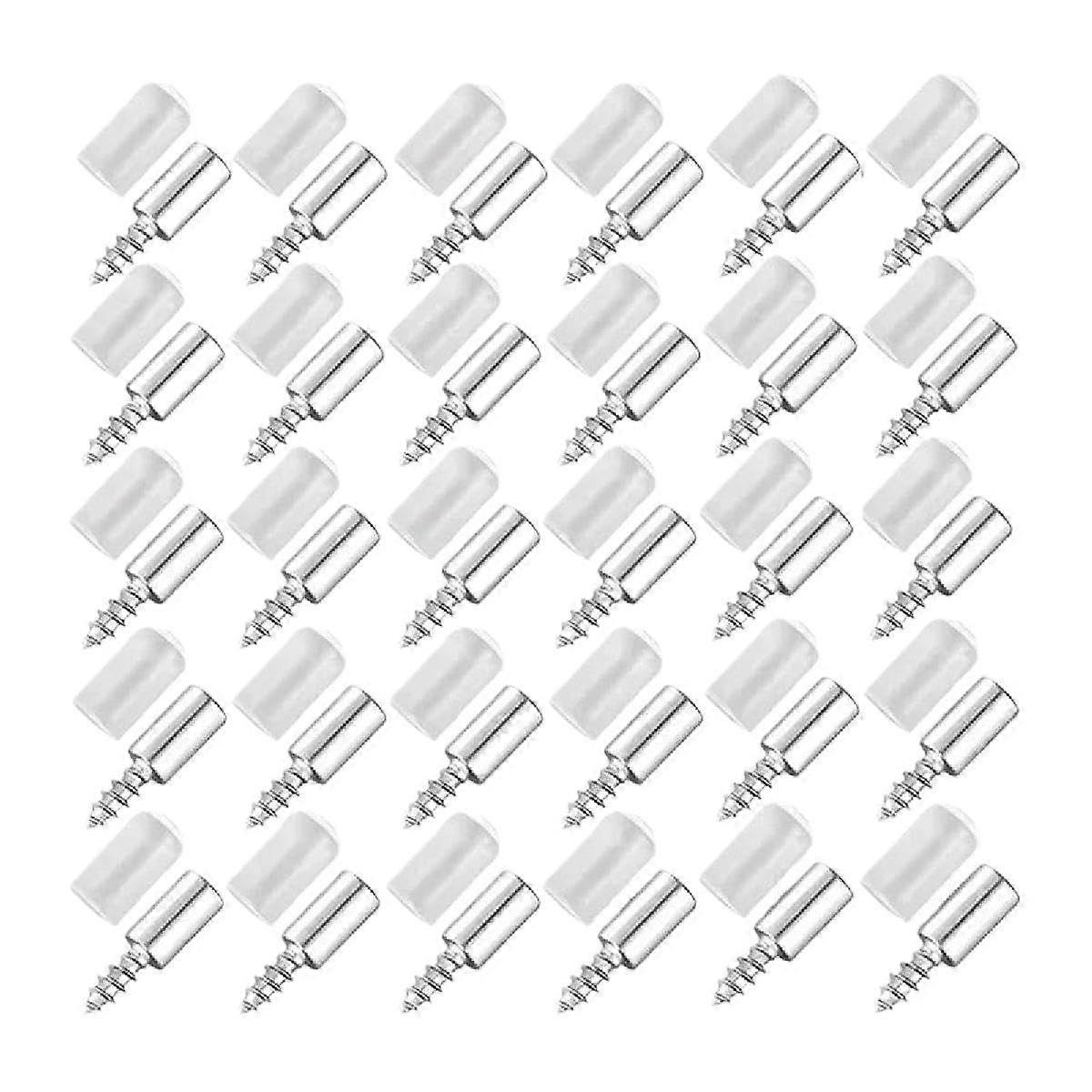 Cross Selftapping Screw Shelf Rack Wardrobe Glass Storage Rack Partition Fixing Bracket AntiSlip Partition Screws, 60 Pieces (30 Sets), One Size