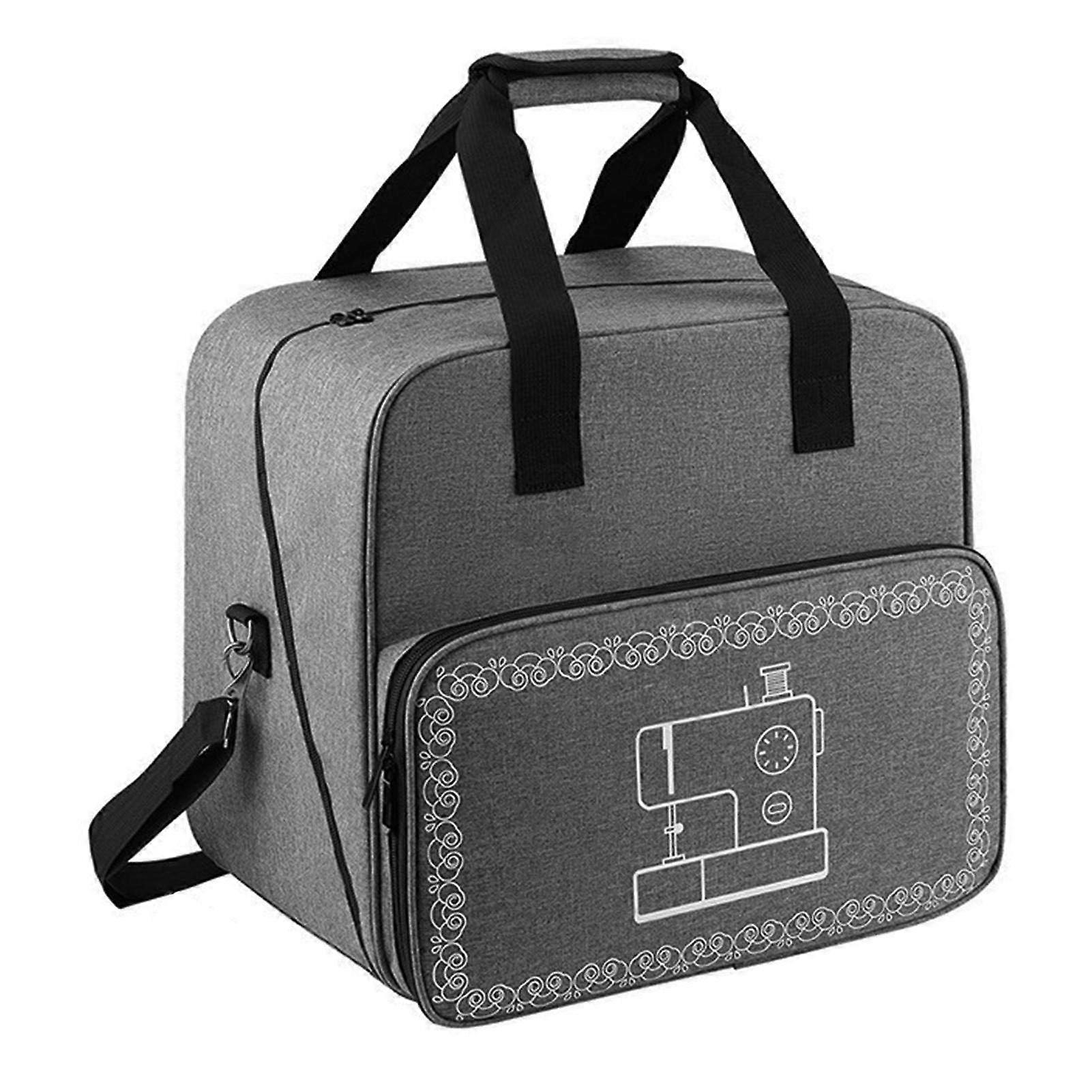 Sewing machine cover bag  Protective cover with mesh pocket, gray, Unisex