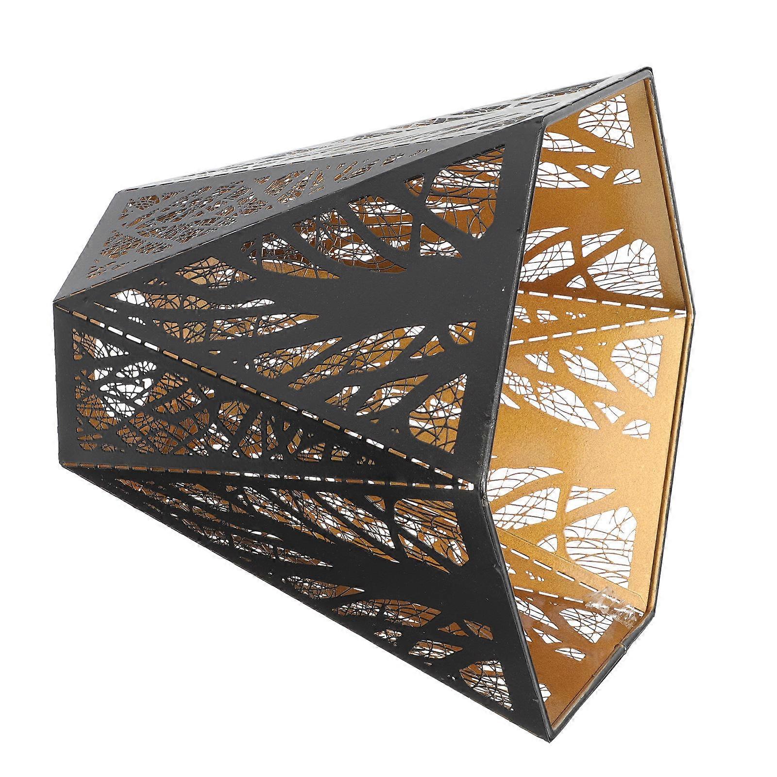 Hul Metal Lampeskærm Jern Kunst Lampeskærm Beskyttende Blødt Lys Romantisk Atmosfære 21x17cm Sort 1stk