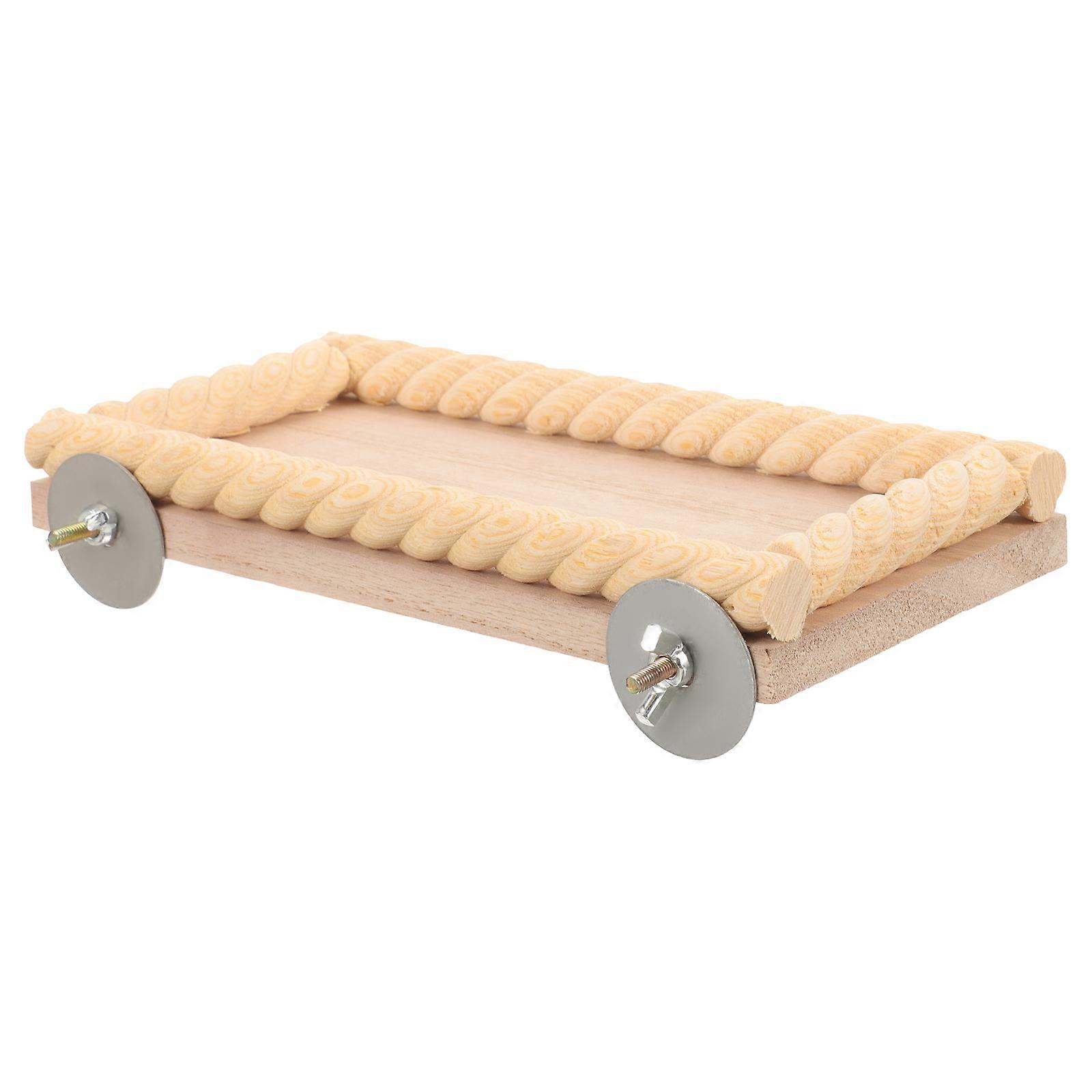 Wooden Pet Bird Perch Platform for DIY Use with Beige Color and Wide Applications Fits Small Spaces
