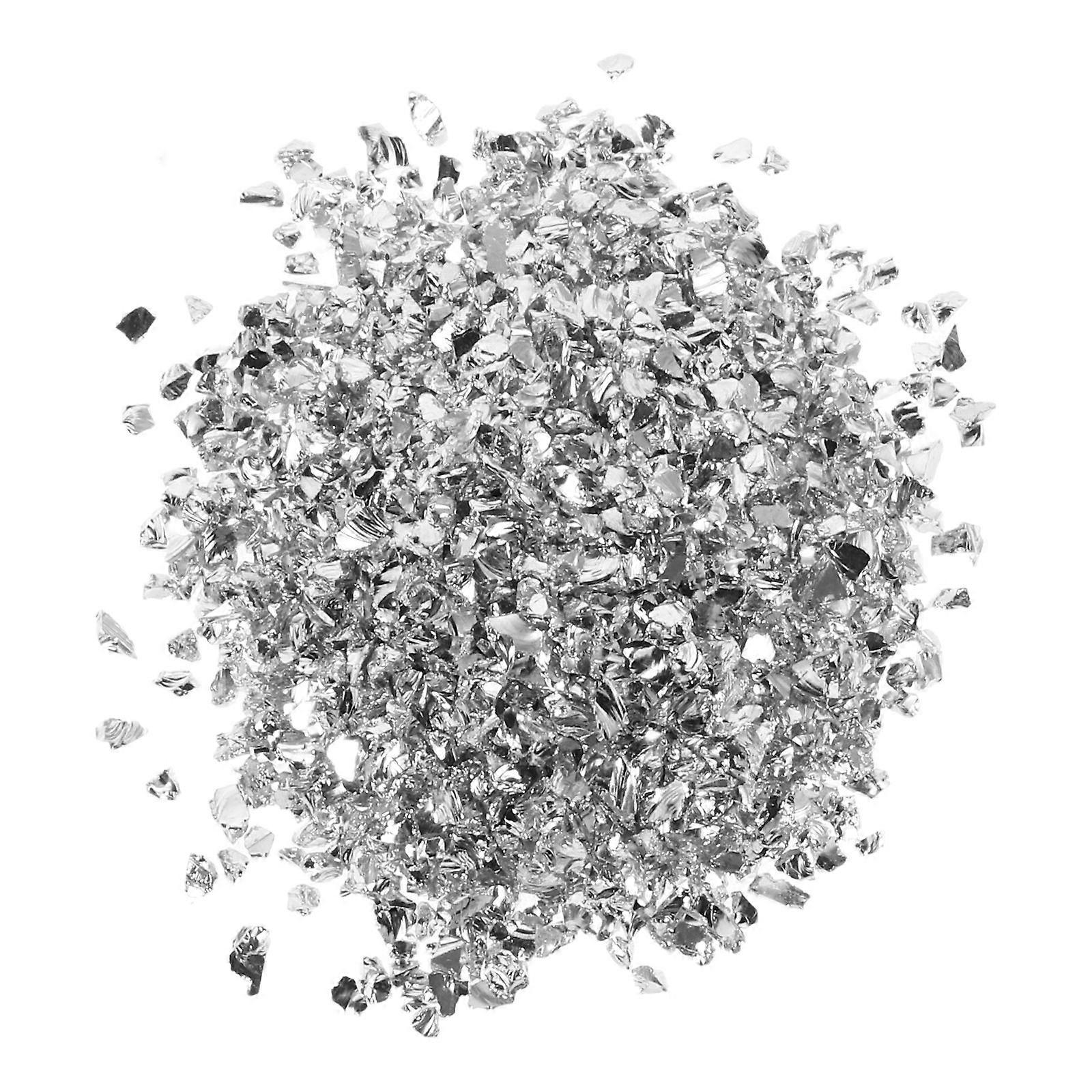 Craft Glitter Crushed Glass Gemstone Fragments Epoxy Crafts Diy Art Painting Material Silver 0.10X0.10X0.10cm Fragmented 1Pack