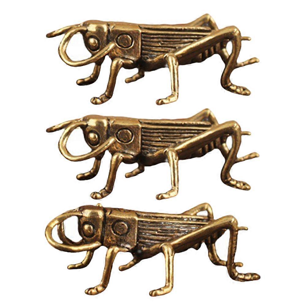 Retro Brass Insect Figurine Set Vintage Style Desktop Ornament Space Saving Home Decor Accessory