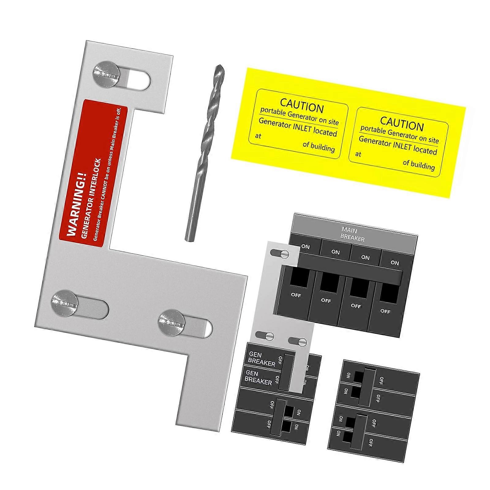 Generator Horizontal Electrical Interlock Kits 150/200Amp Panel Circuit Breaker Panel Professional and Interlock Kits Multicolor