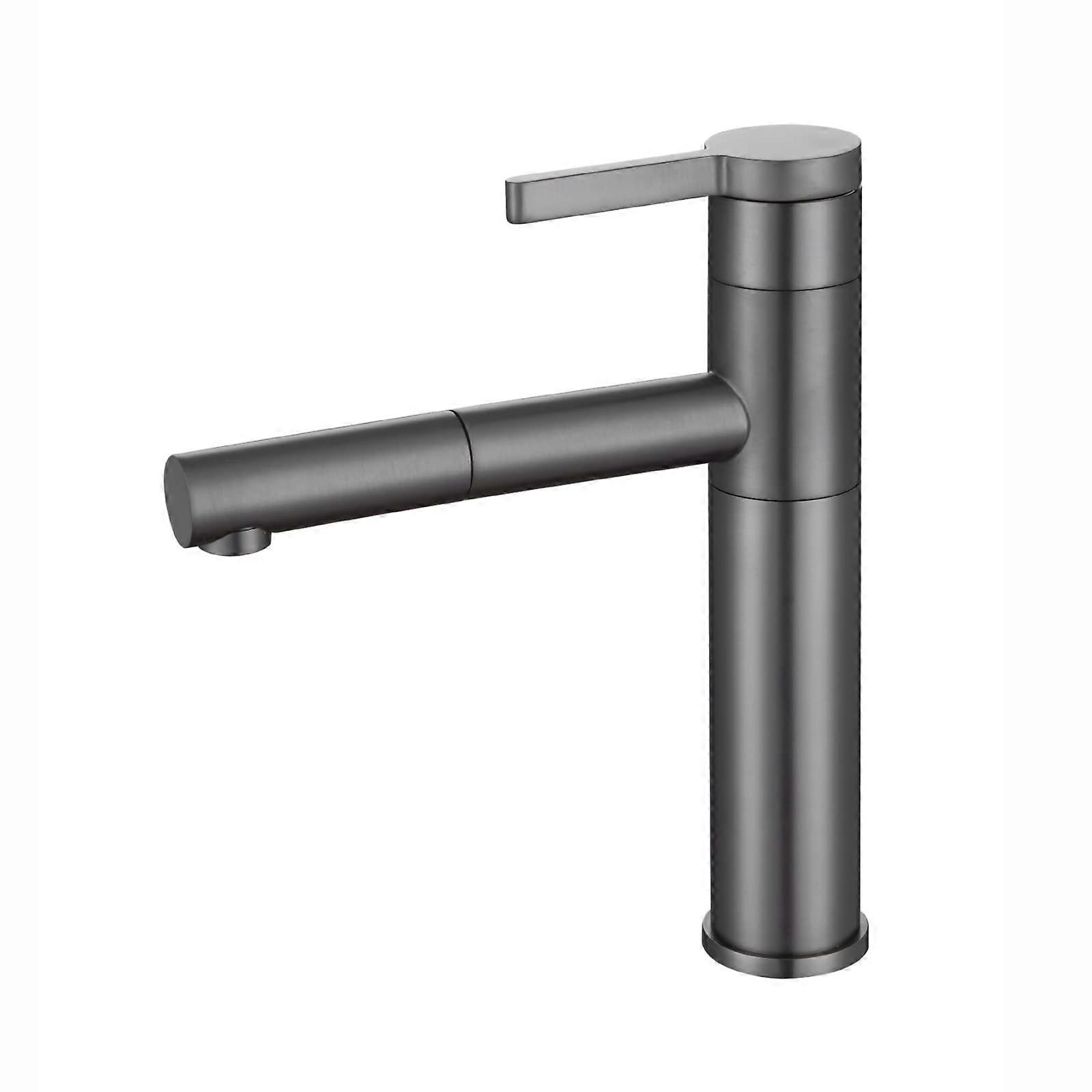 Pullout faucet with 360° swivel, hot and cold water basin faucet, fine copper, single handle, multifunctional, retractable basin faucet, Gun