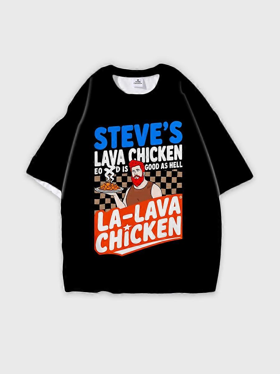 T-shirt round neck book Characters Pattern loose short sleeve E1349