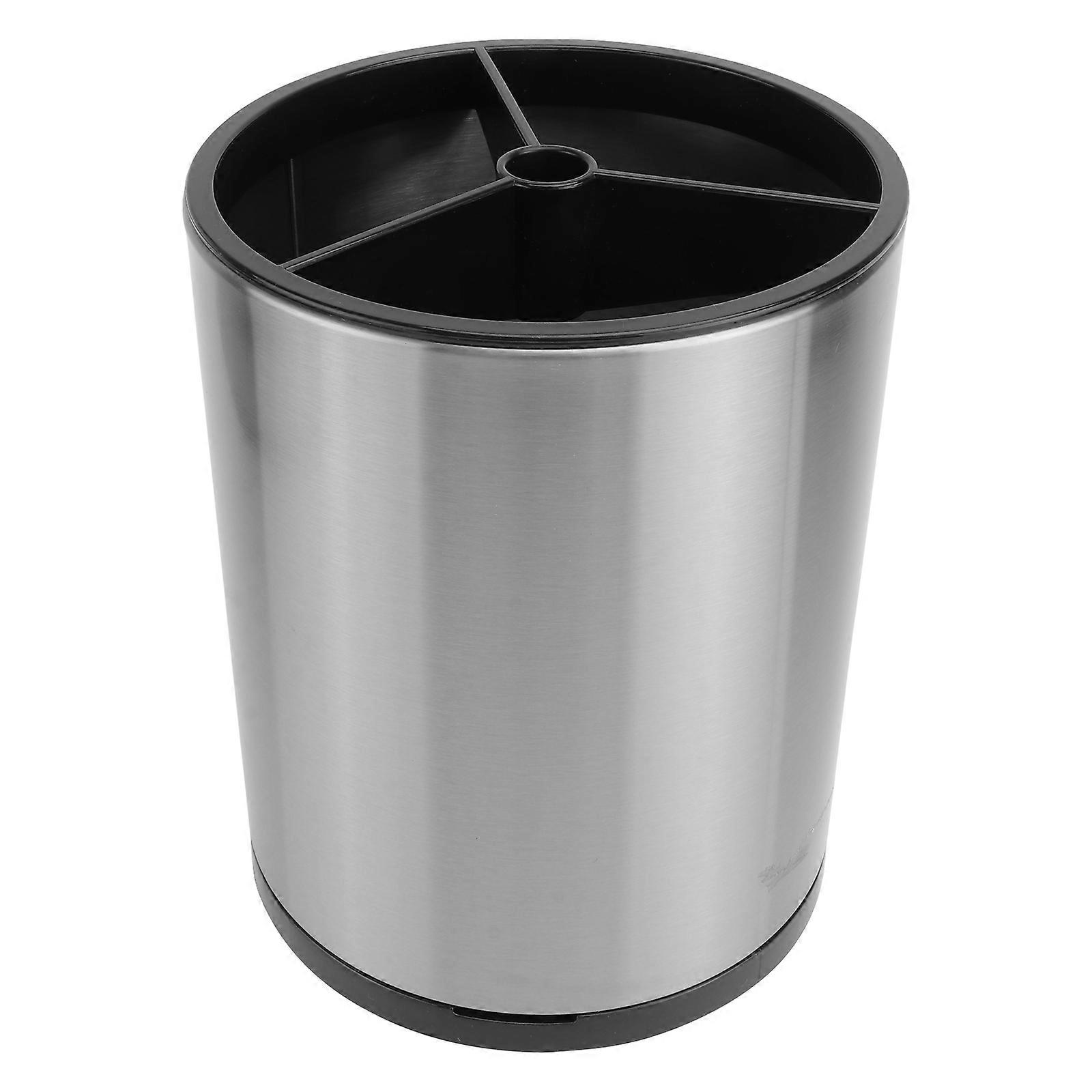 Stainless Steel Utensil Holder Round Cutlery Storage Organizer for Dining Table Kitchen Supplies for Chopsticks Spoons Forks
