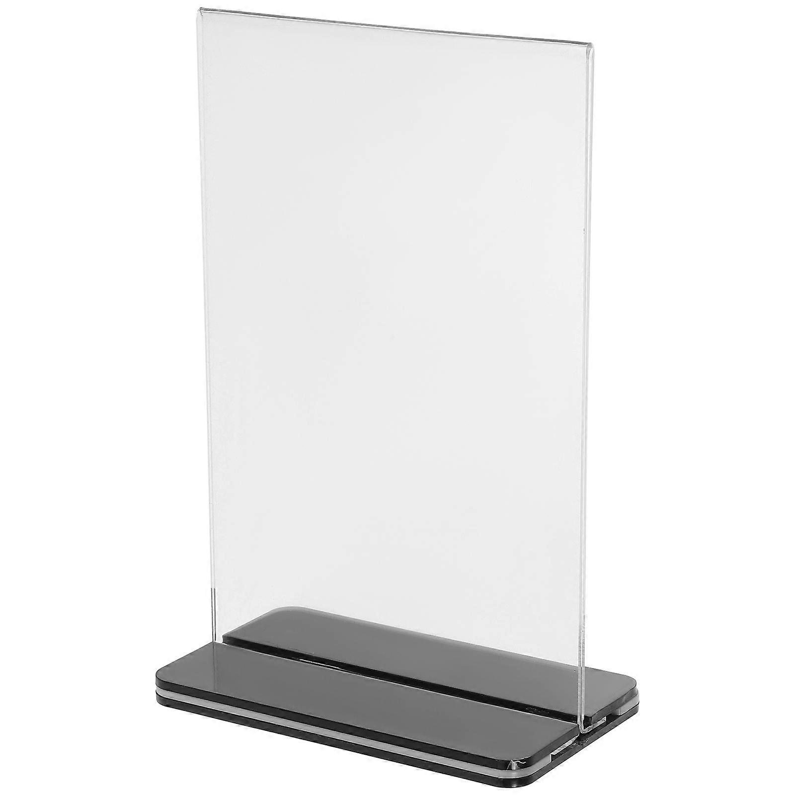 3pcs Acrylic Sign Holder with Base – Vertical Double Sided Menu Display Rack for Price Tags – Stable Design for Restaurants, Offices, Homes, and