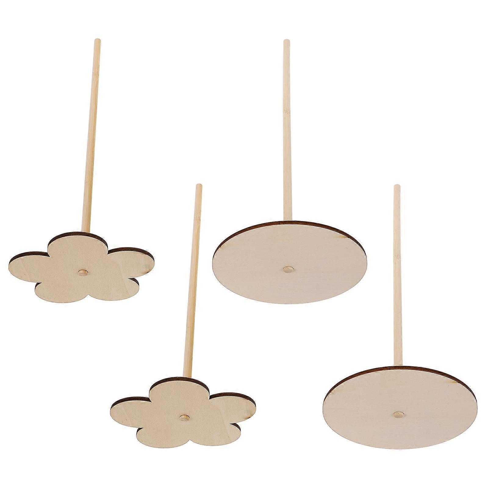 Beige Wooden Donut Stand for Displaying Desserts Ideal for Parties Weddings and Events Size 4 Sets