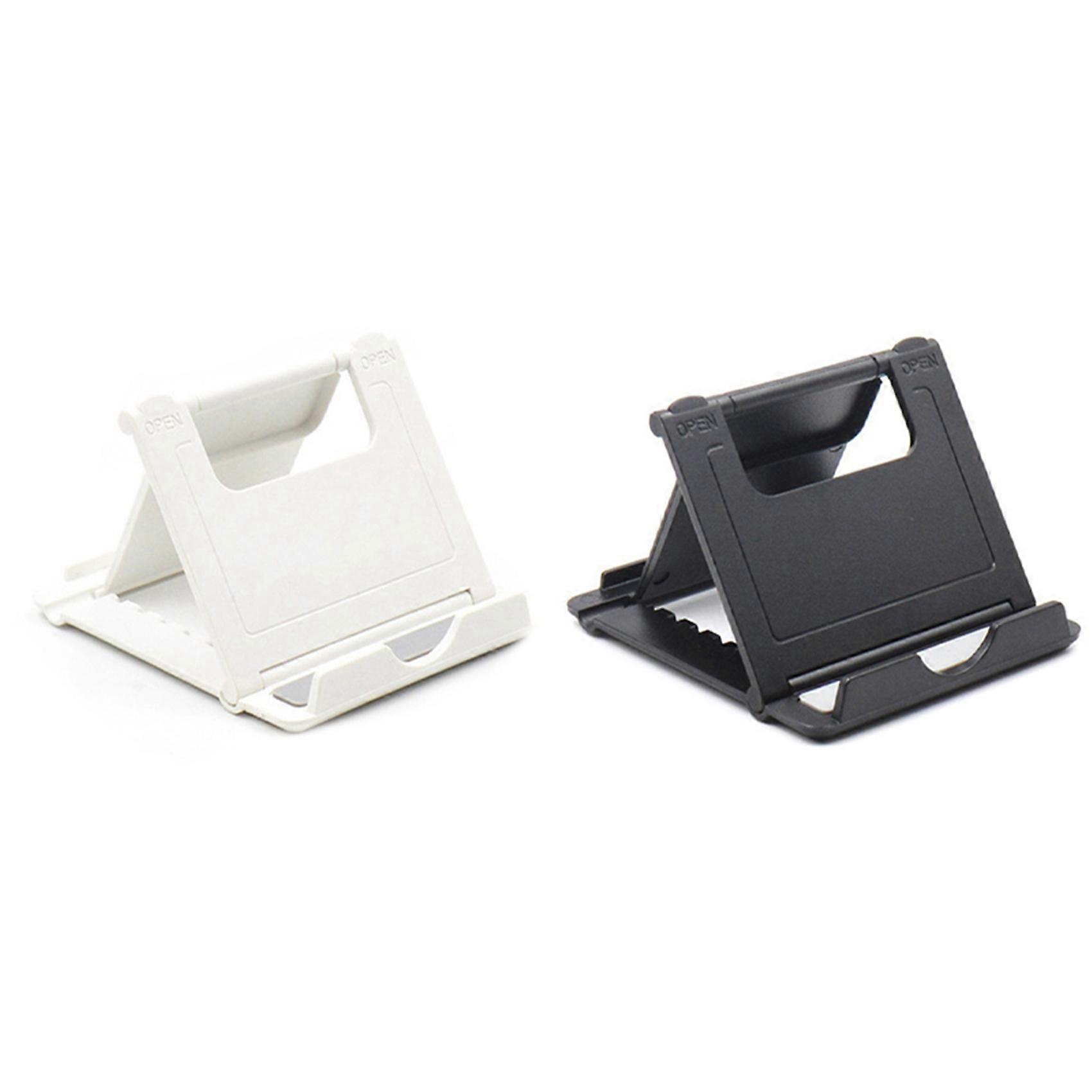 2x Tablet Stand Desktop Support Portable Double Folding Stand Suitable for White & Black