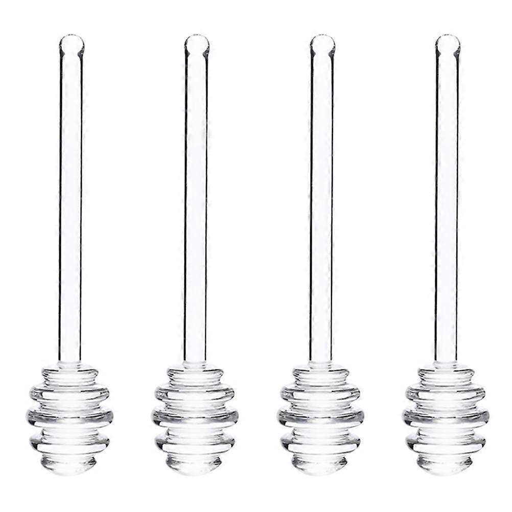 Honey Mixer Stick Glass Honey Dippers For Baker And Pastry Chef Transparent 4Pcs