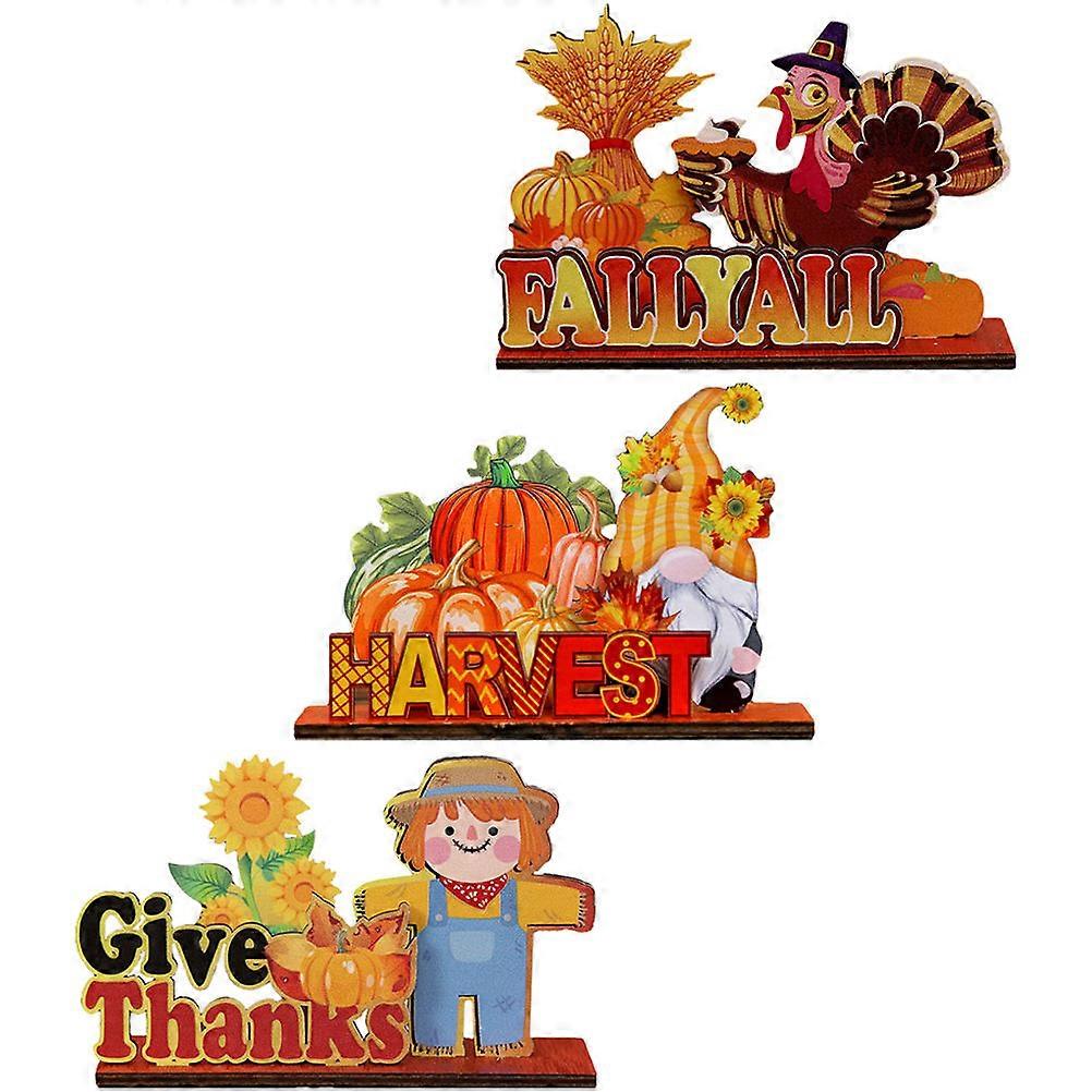 Thanksgiving Wood Table for DIY Craft Assorted Color 3pcs