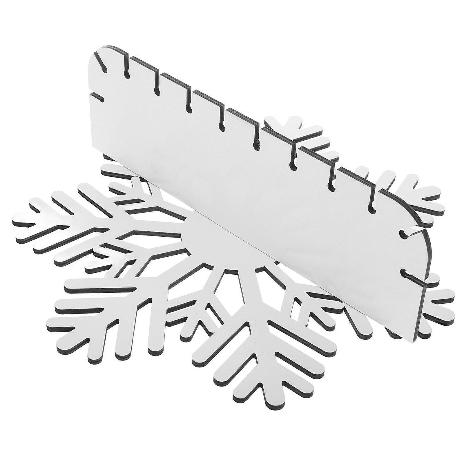 Wooden Wall Shelf with Snowflake Design for Decor Beige Floating Rack for Wall 7.9