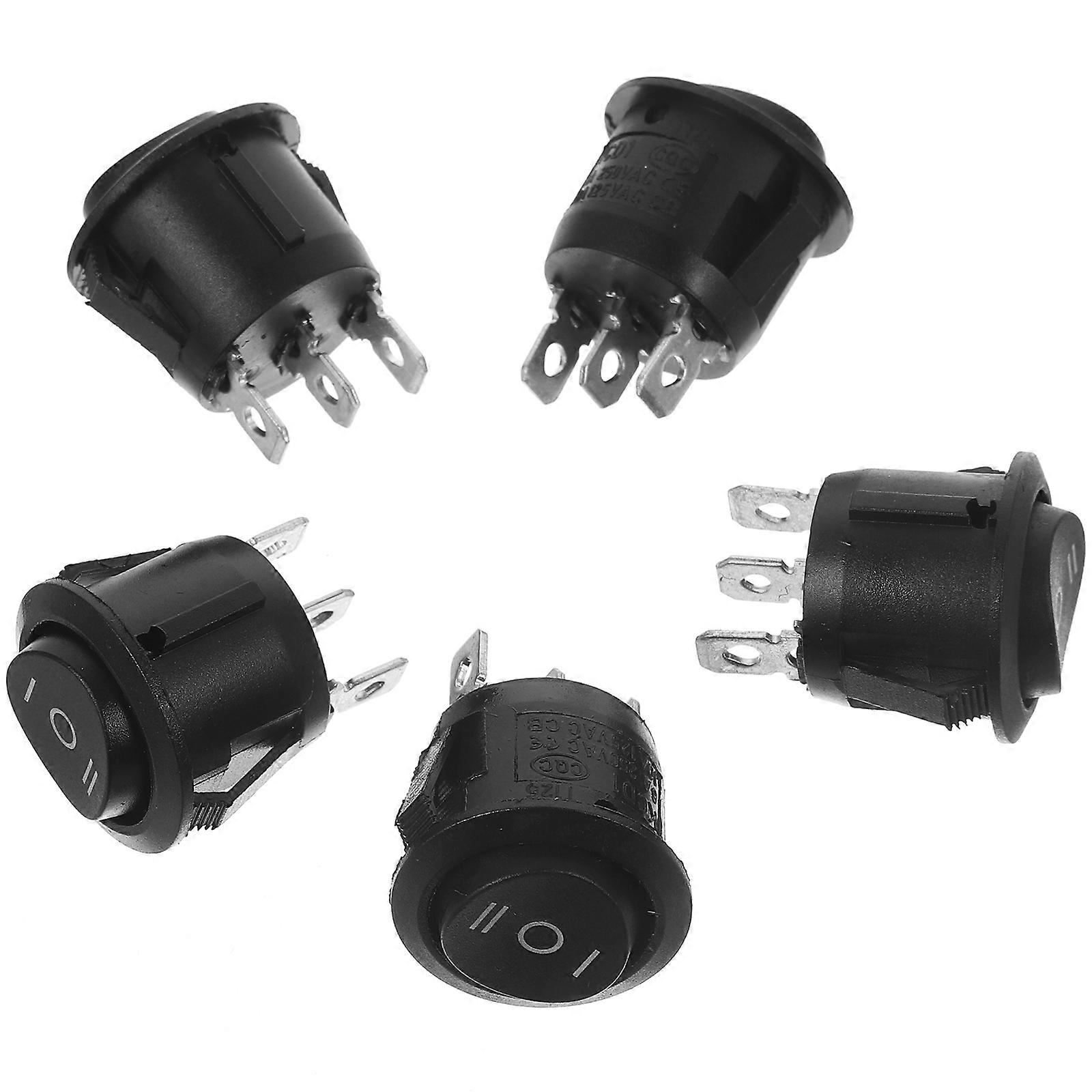 Durable Black Plastic Rocker Switch for Car Use Easy to Install 3 23mm 5 Pieces
