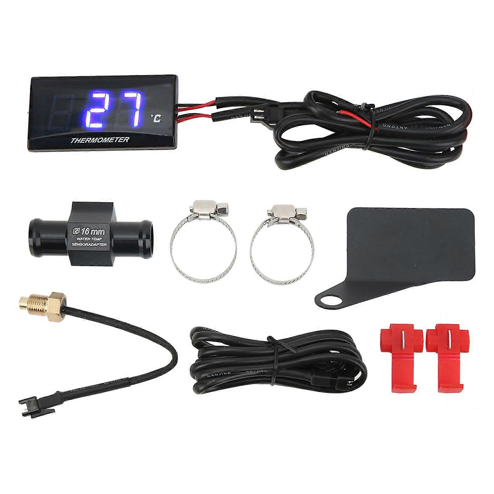 Universal motorcycle temperature gauge LCD screen DC12V slim design