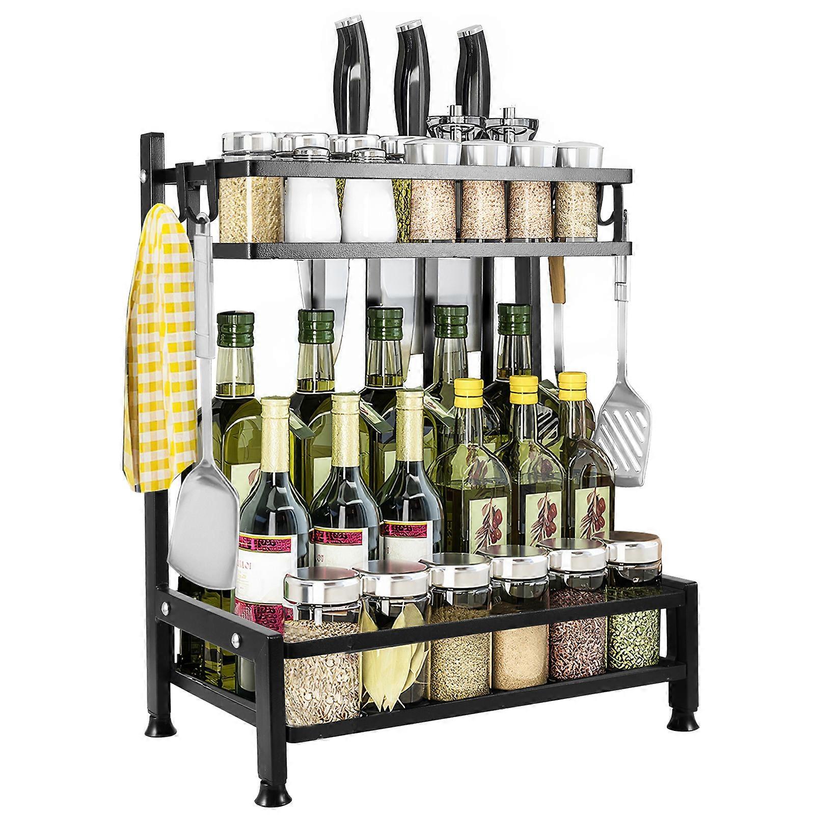 Kitchen Countertop Multi-functional Spice Rack 2-Tier
