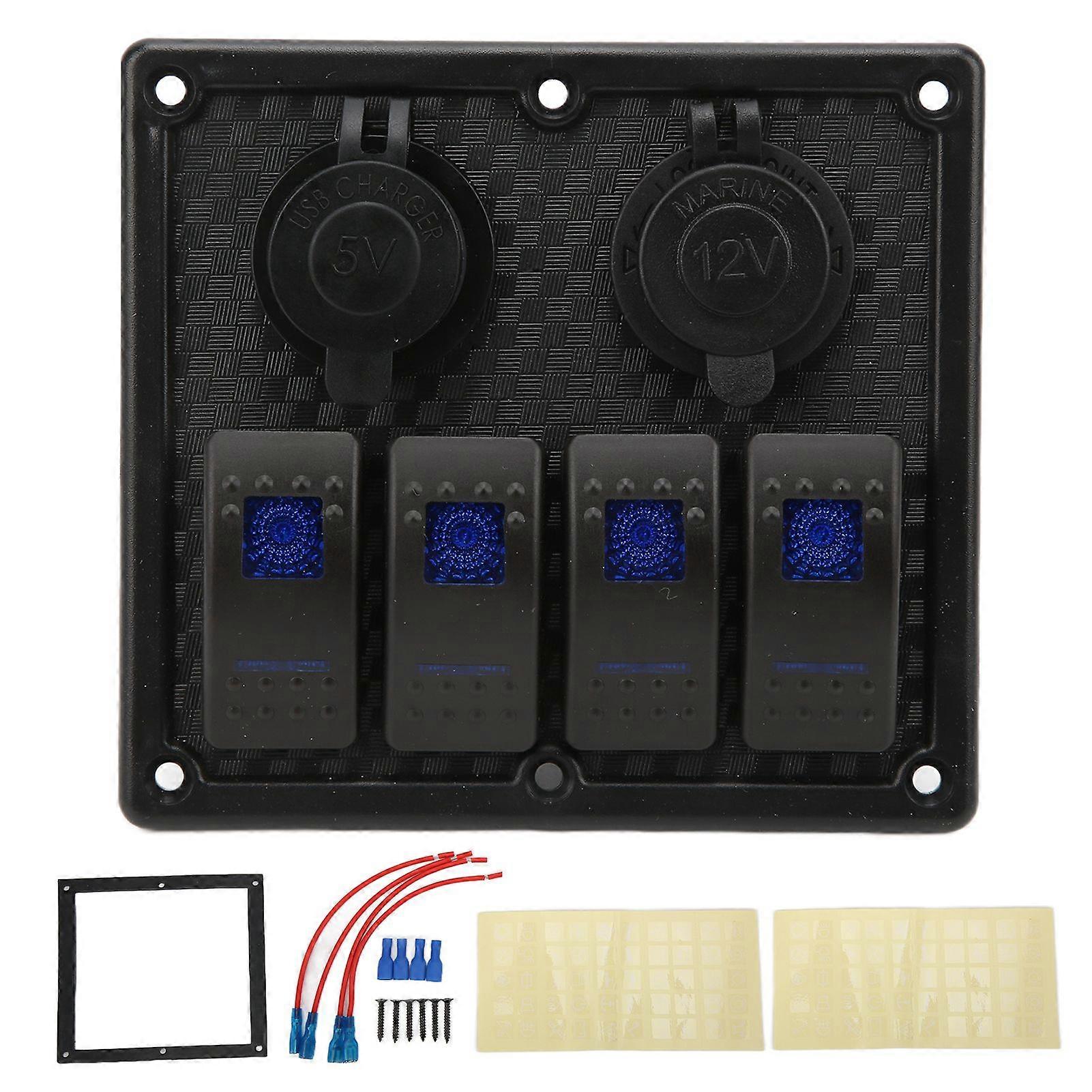 panneau de commutation étanche à 4 gangs avec LED pour yachts