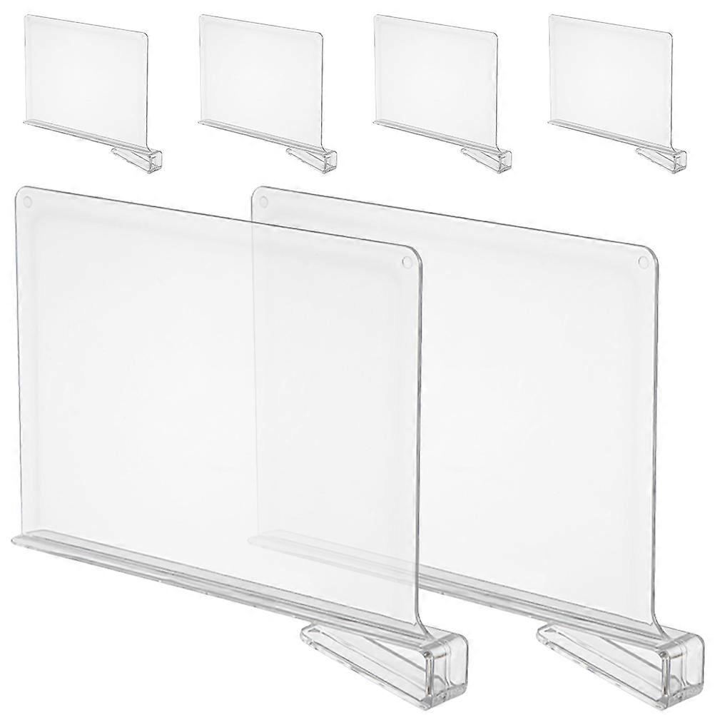 Clear Closet Shelf Dividers 6pcs Easy Install Wardrobe Organizer for Storage Space Optimization in Kitchen, Office & Bedroom