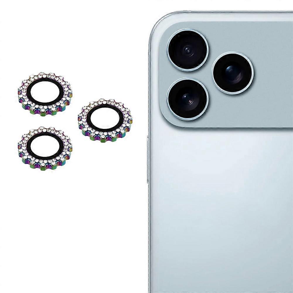 iPhone 17 Pro Max / 17 Pro カメラ レンズ プロテクター ギア形状 強化ガラス レンズ フィルム ラインストーン 装飾 カラフル 1セット