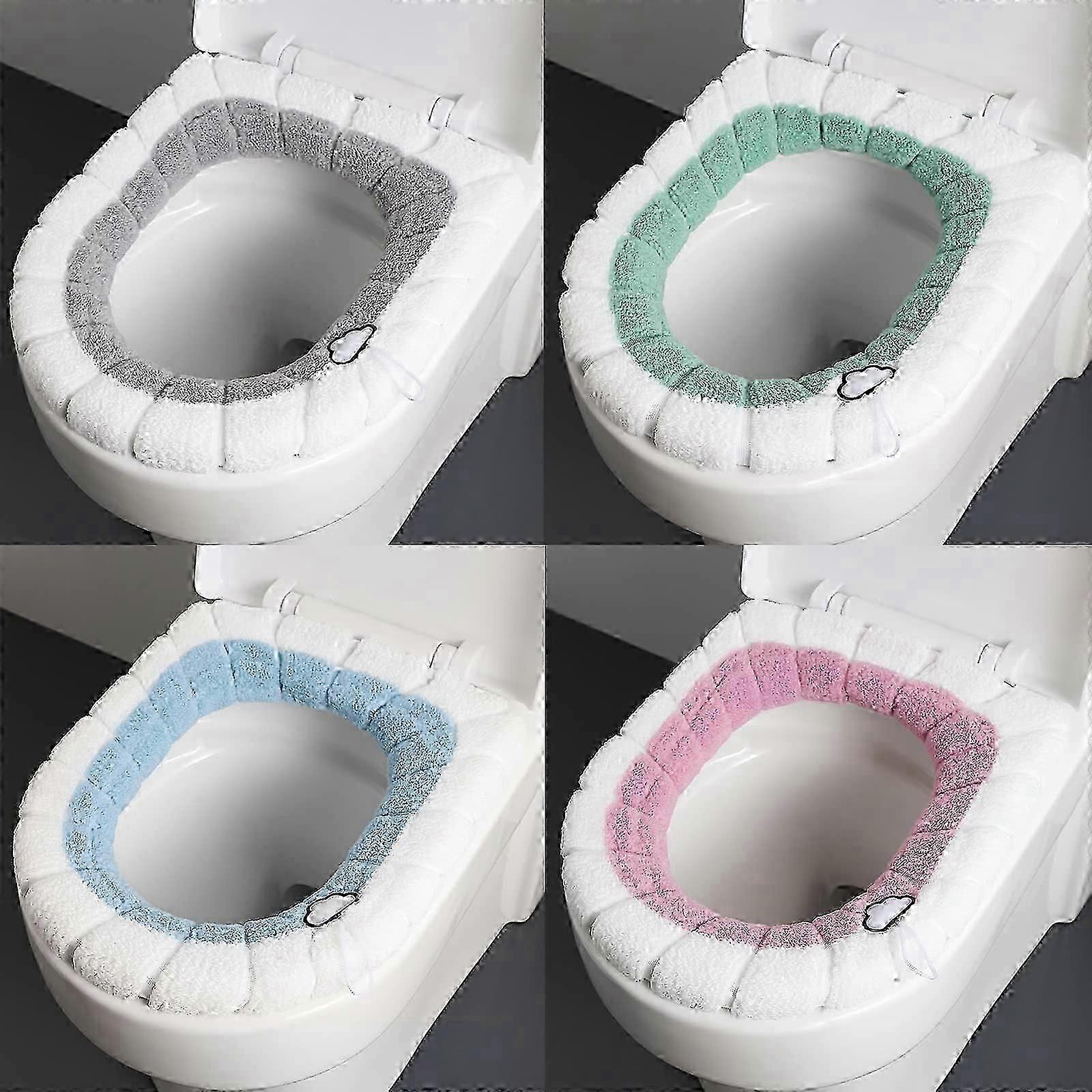 2025 4PCS Soft Toilet Seat Cover Pads avec poignée Salle de bain Plus Sièges de WC Plus Chauds Extensibles