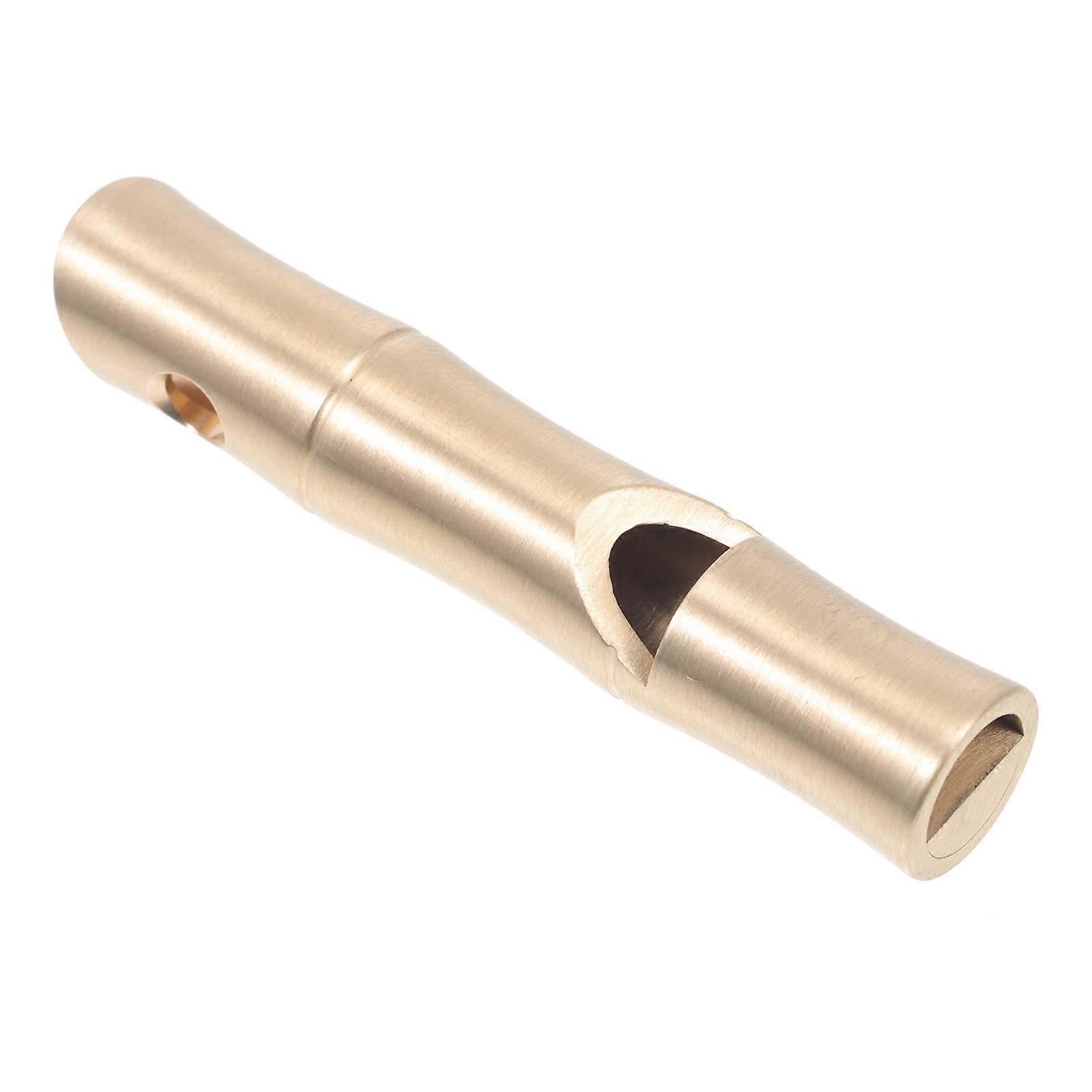 Golden Survival Whistle Made of Pure Brass for Outdoor Use Best Gift Loud Sound 1PC