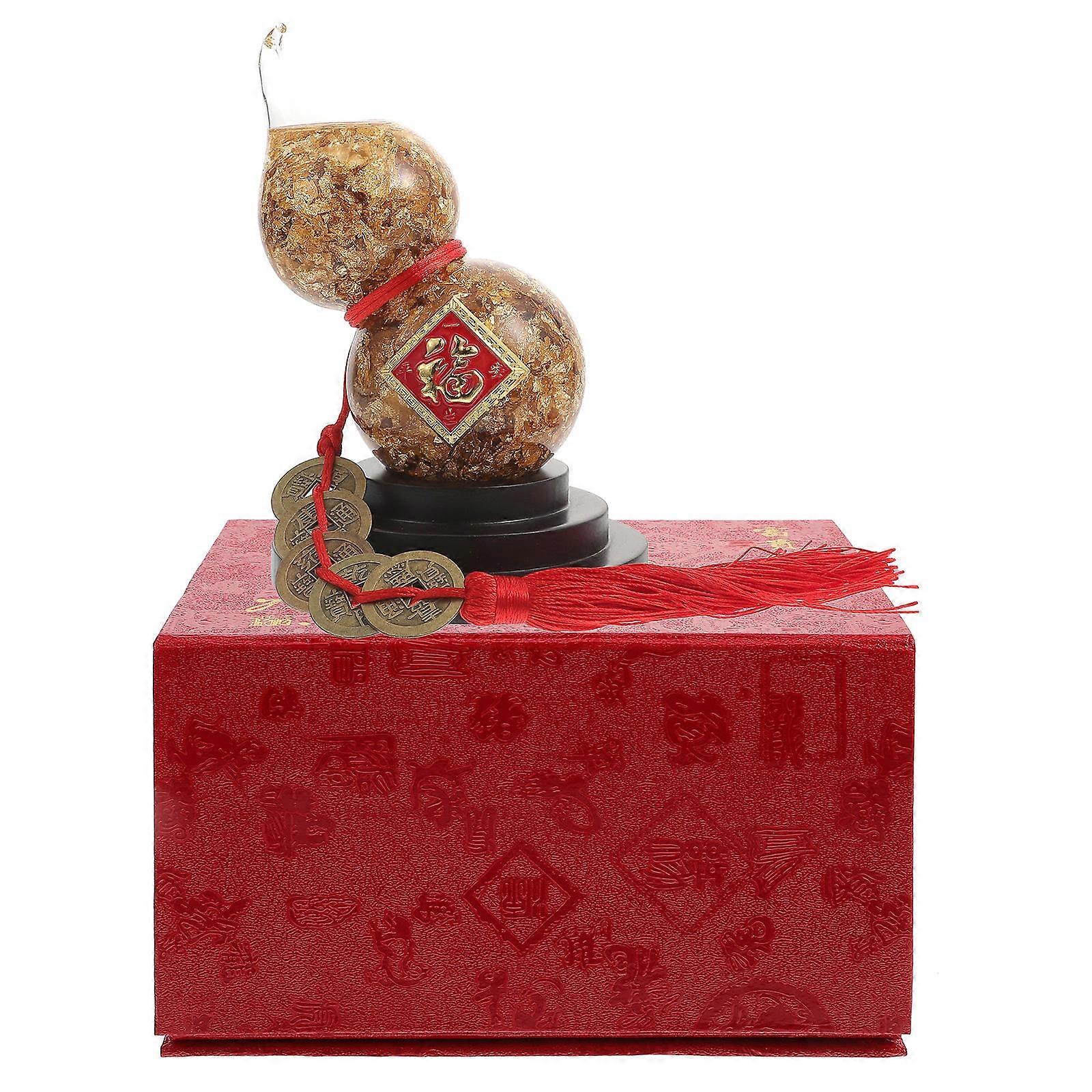Golden Gourd Shaped Wealth Craft Household Decorative Item 1 Set
