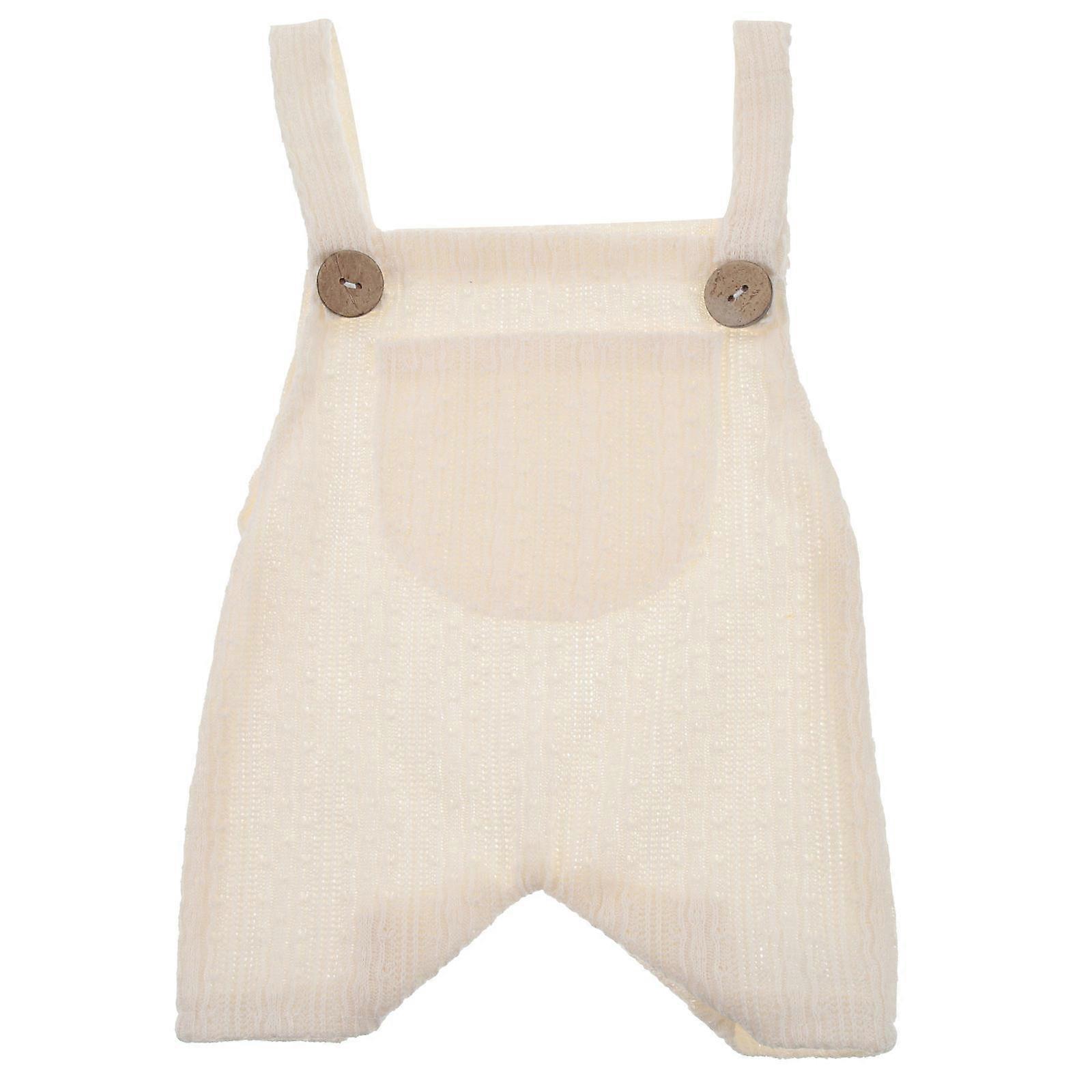 Newborn Sleeveless Jumpsuits Ideal For Photo Shoots In Beige Polyester Material Comfortable 1Set