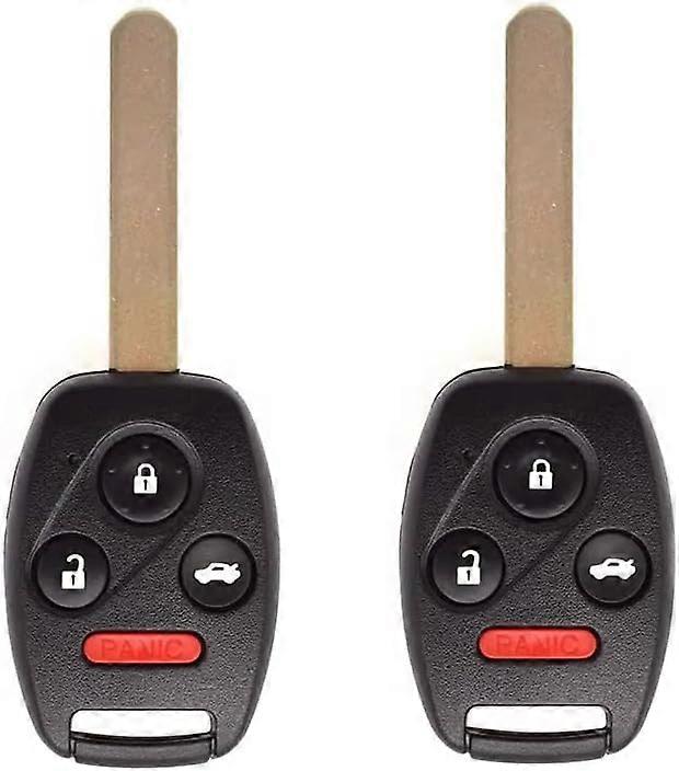 4 Button Car Key Fob Replacement fits 2003 2004 2005 2006 2007 Honda Accord Keyless Remote Control # OUCG8D-380H-A Self-programmable #Set-of2