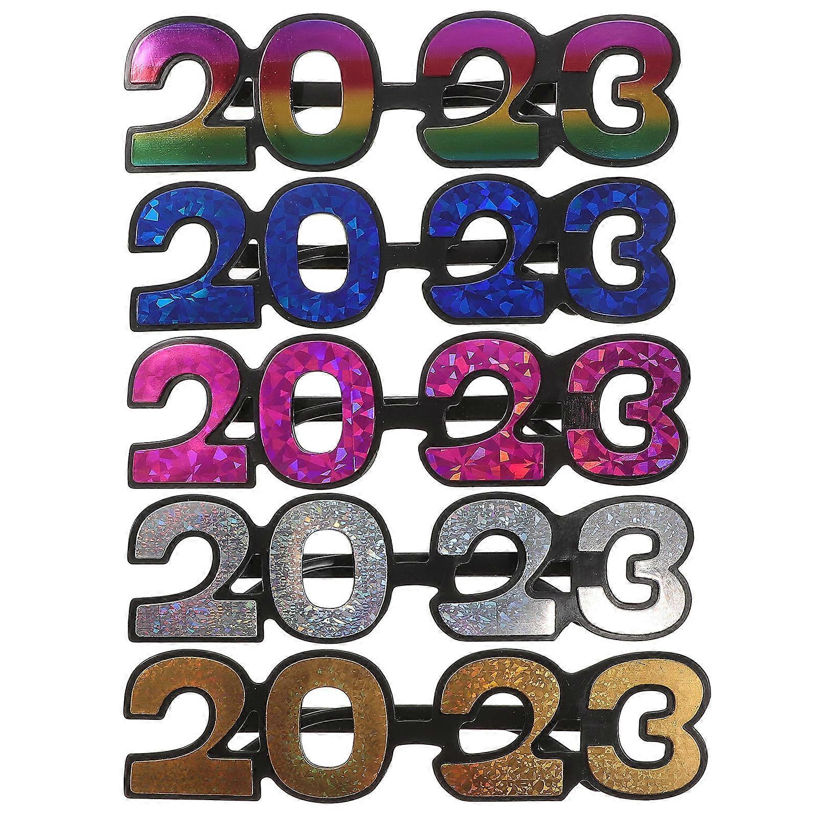 Funny Dancing Glasses For New Year's Day Party 2023 Unique Novel Design Bright Assorted Color 5 Pairs