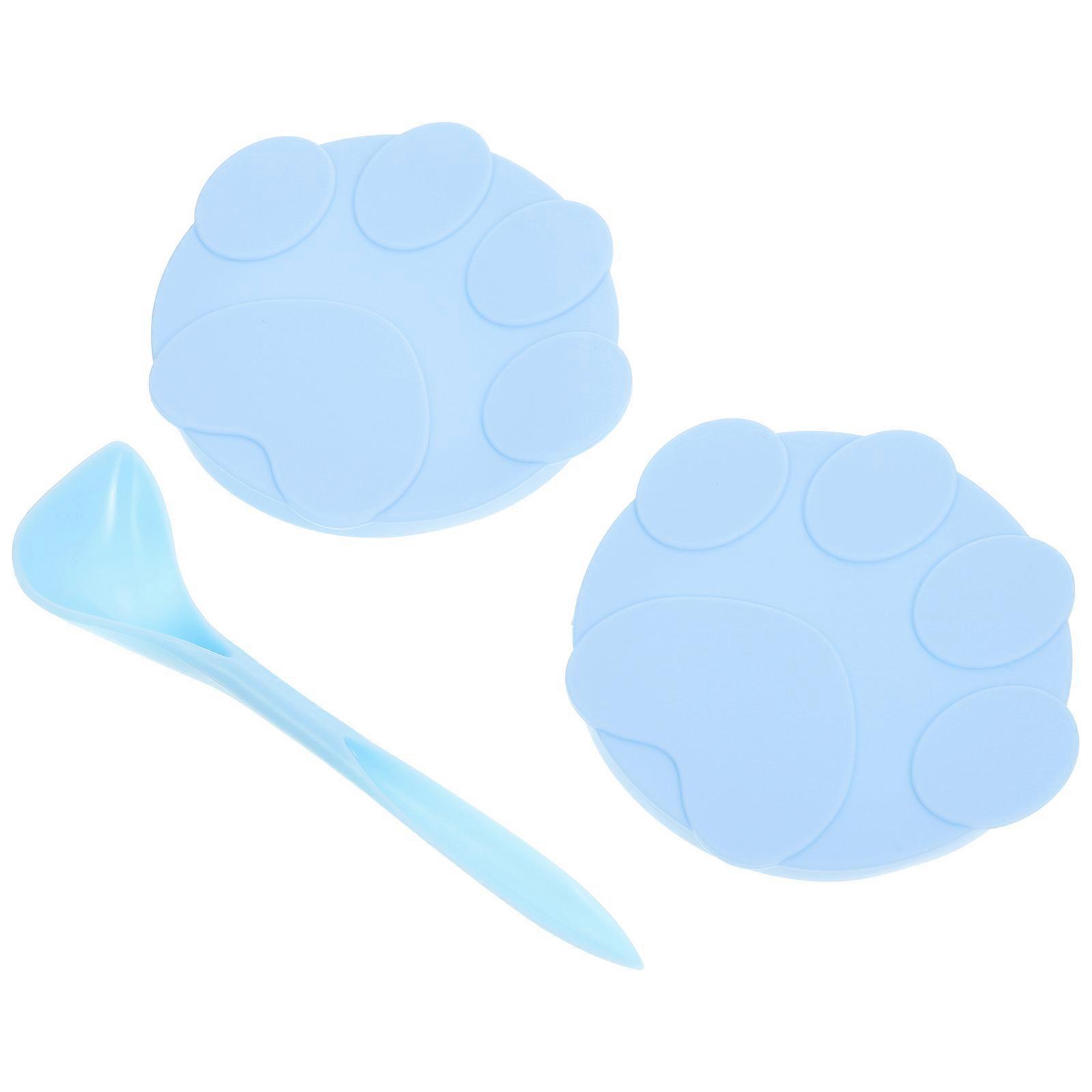 Reusable Can Lids For Pet Food Can Sealing Blue Color Dishwasher Safe 3Pack