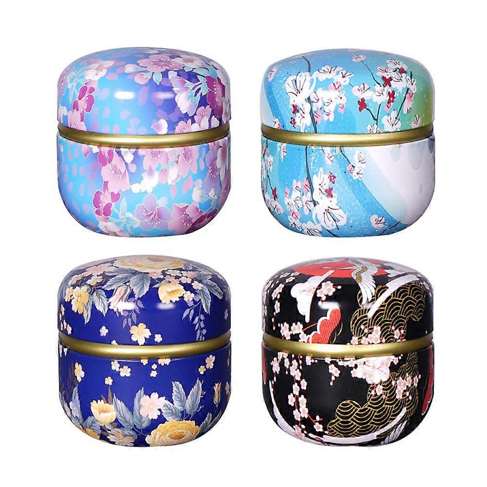 Mini Tinplate Can Jar Sealed Container Packing Box For Guests Assorted Color Round Storage 4Pcs
