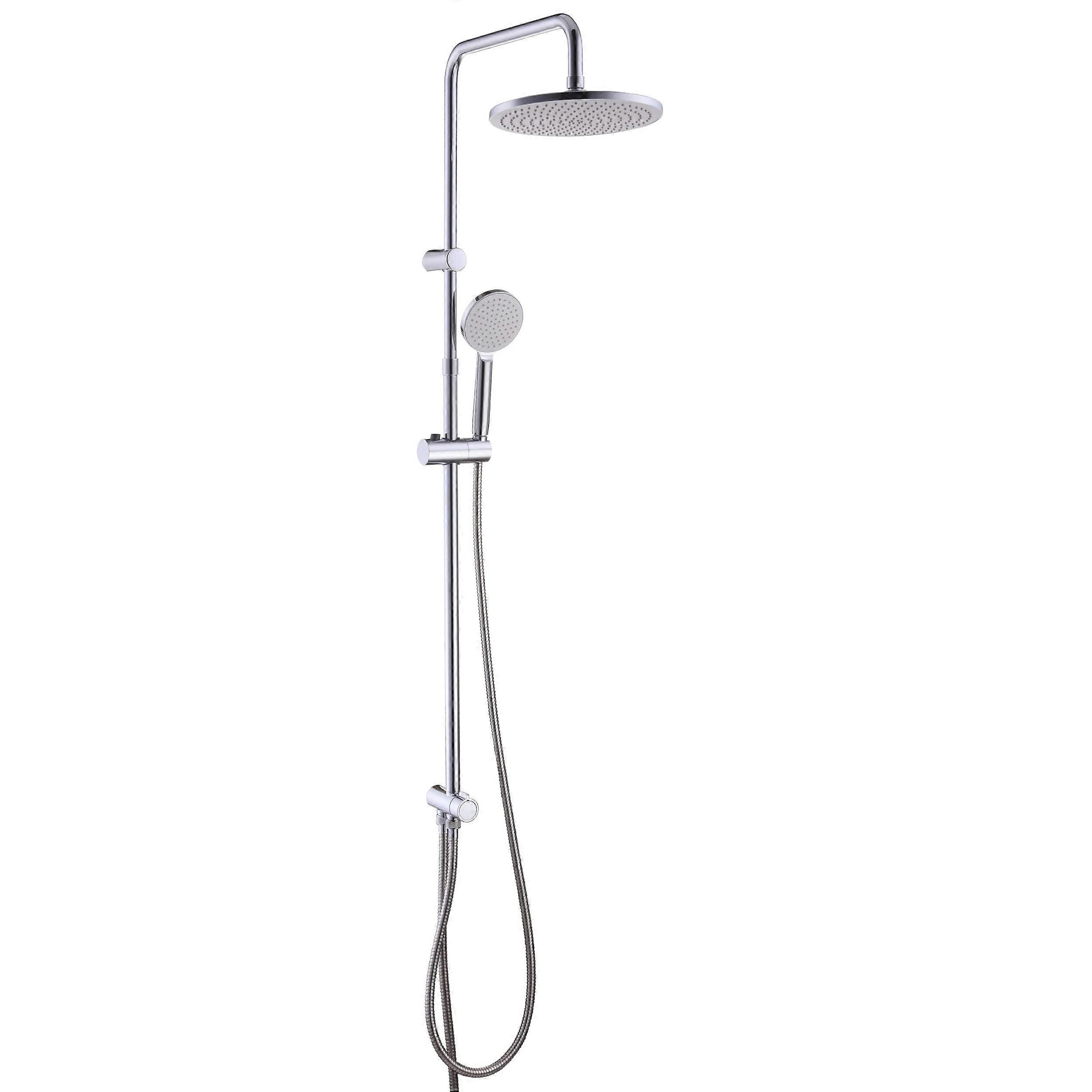 Essential Shower Rail With Rain And Hand Shower Height Adjustable 72/110 Cm Silver Chrome Plated Without Tap Fitting ACS