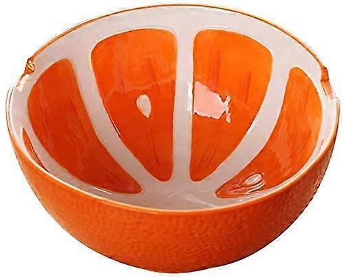 Ceramic Ramen Bowl Set, Orange Japanese Tableware for Soup, Cereal, Salad, Dessert, 6-Inch Size, Durable Material