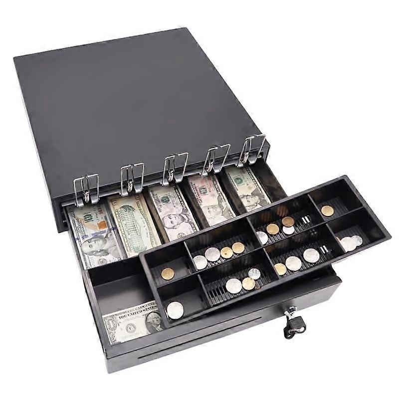 Mini Smart Electronic RJ11 Cash Box with 5 Banknote Trays and 8 Coin Trays Drawer Cash Rack HG