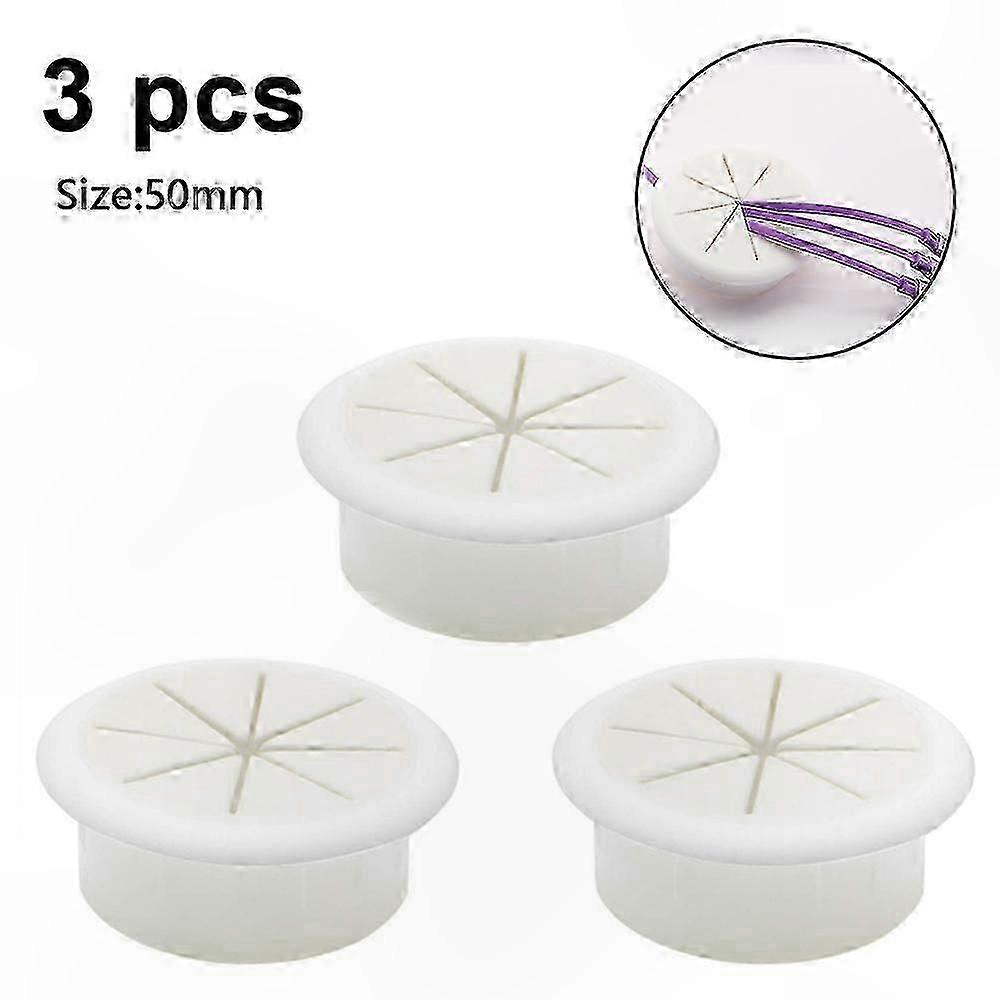 3-Pack Cable Grommets for Desk, Black Wire Hole Covers for Office PC Setup