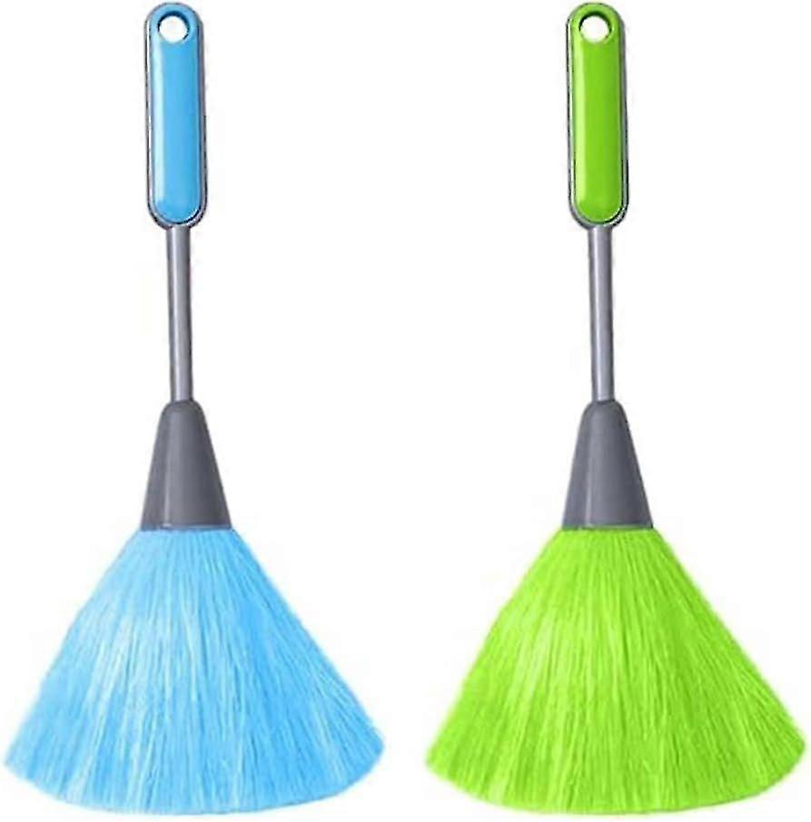 2pcs Fluffy Feather Dusters for Kitchen, Computer Keyboard, Microfiber Hand Duster, Window Duster, Duster for Cleaning, Soft Dust Tool (Green, Blue)