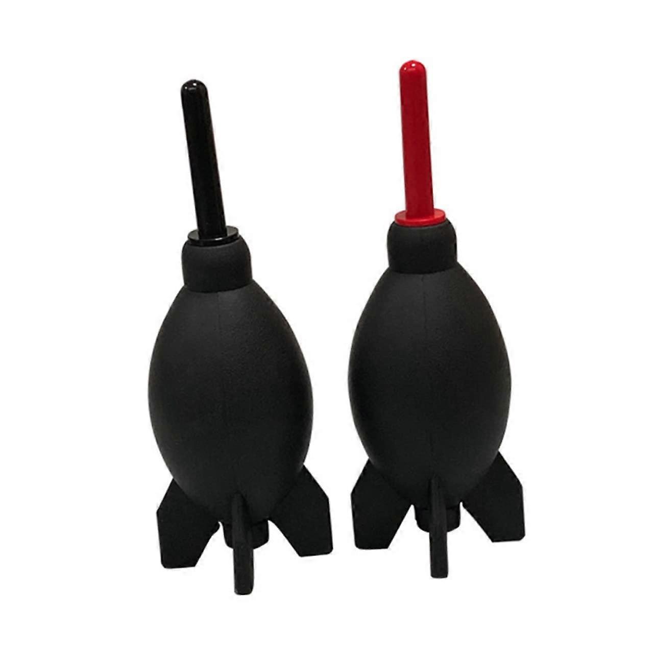 2 PIECES Camera Air Blower Dust Cleaner for Sensor DV Keyboard Material Compact Red and Black Design Durable Unique Rocket Shape