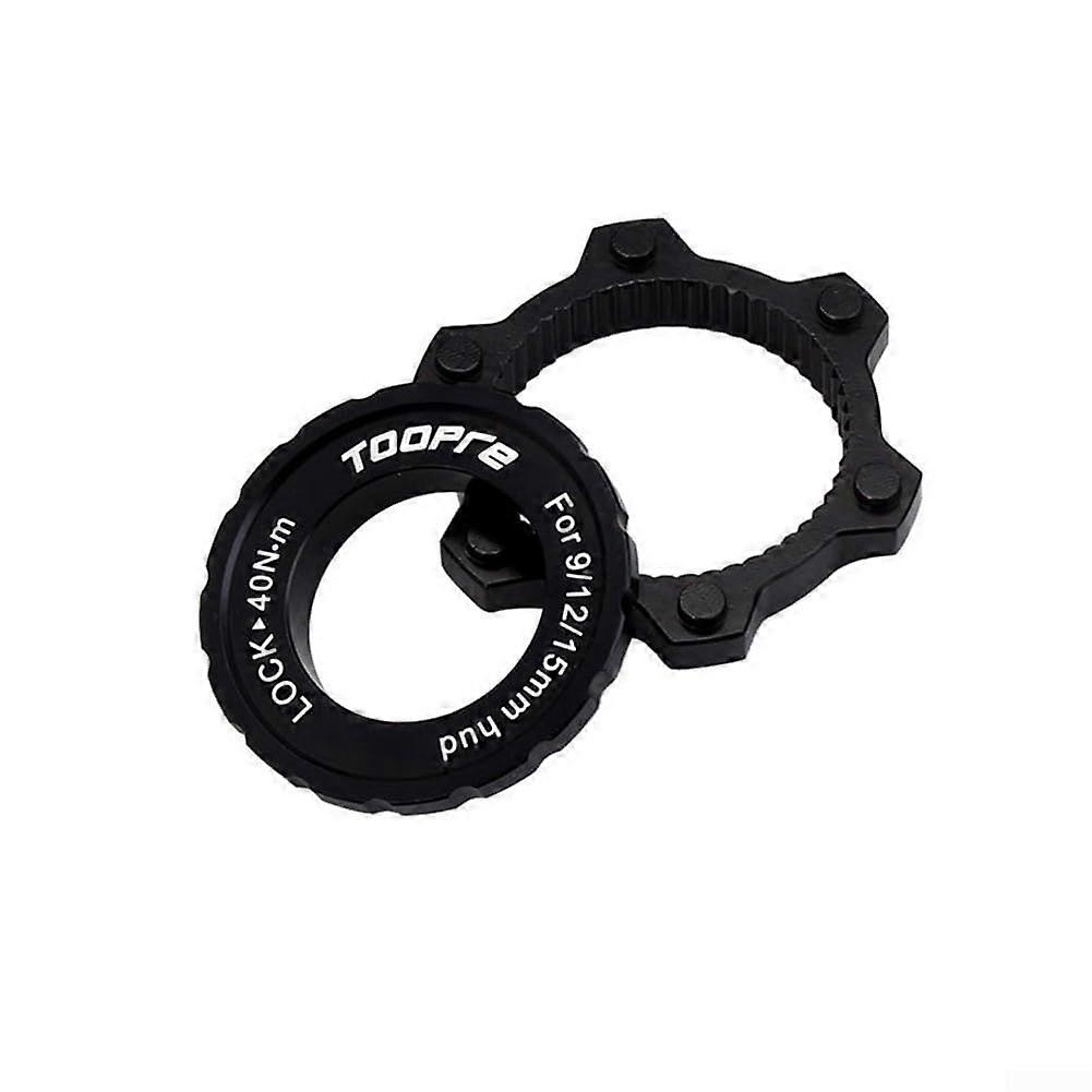 Center Lock 6 Hole Adapter for Brake Disc Conversion | Black Aluminum Compatible with Most Bike Models