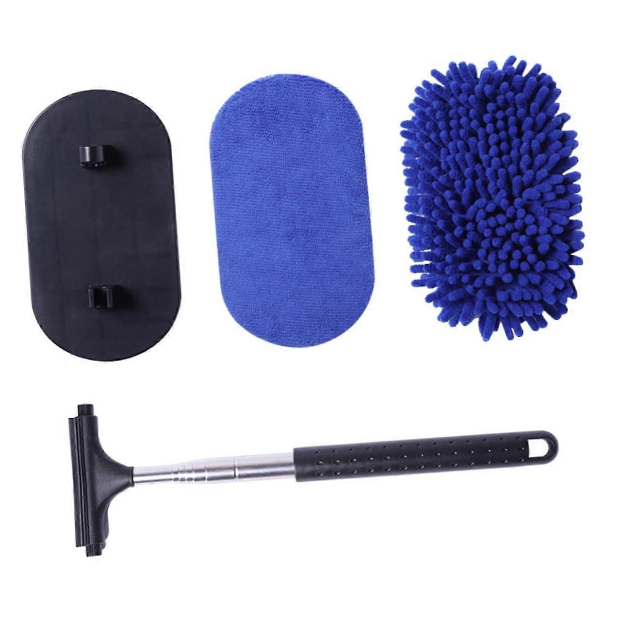 Telescopic Auto Glass Cleaner Tool For Windshield, Mirrors; Adjustable Pole, Detachable Wiper, Comfortable Grip