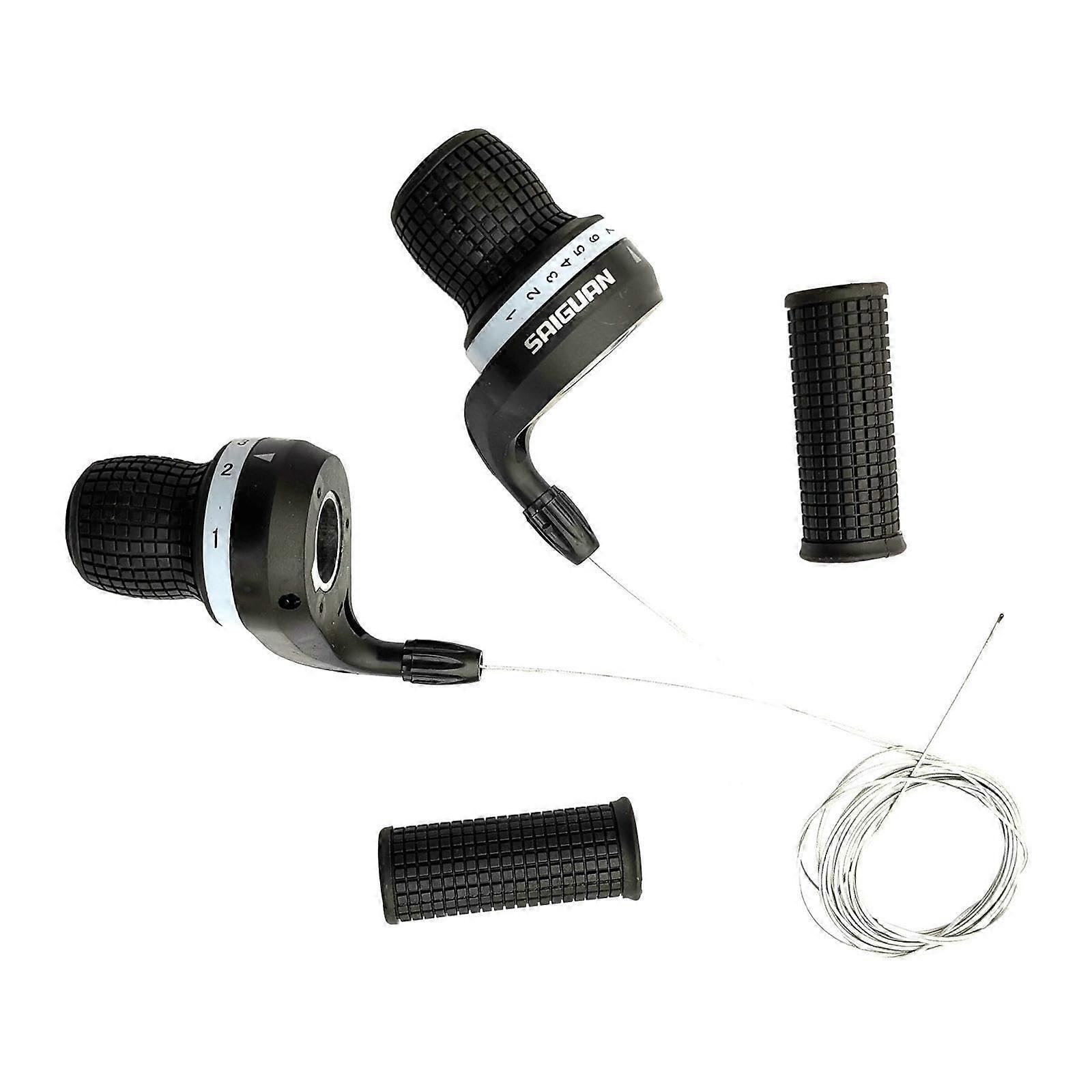 Sleek Black Grip Bike Shifters 3 x 7 Speed Set for Smooth Gear Changes