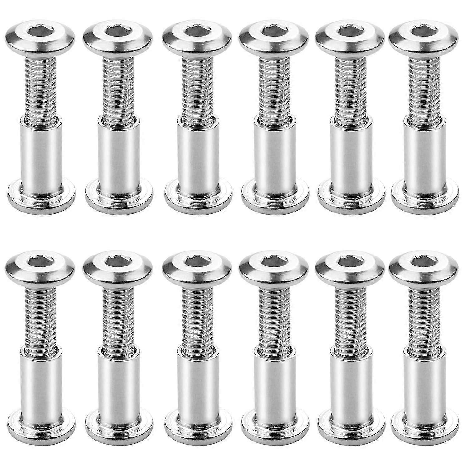 Pack of 12 M6 x 20mm Binding Screws Bolted Connection Screws Hex Head Fixing Bolts Flat Head Binding Bolts