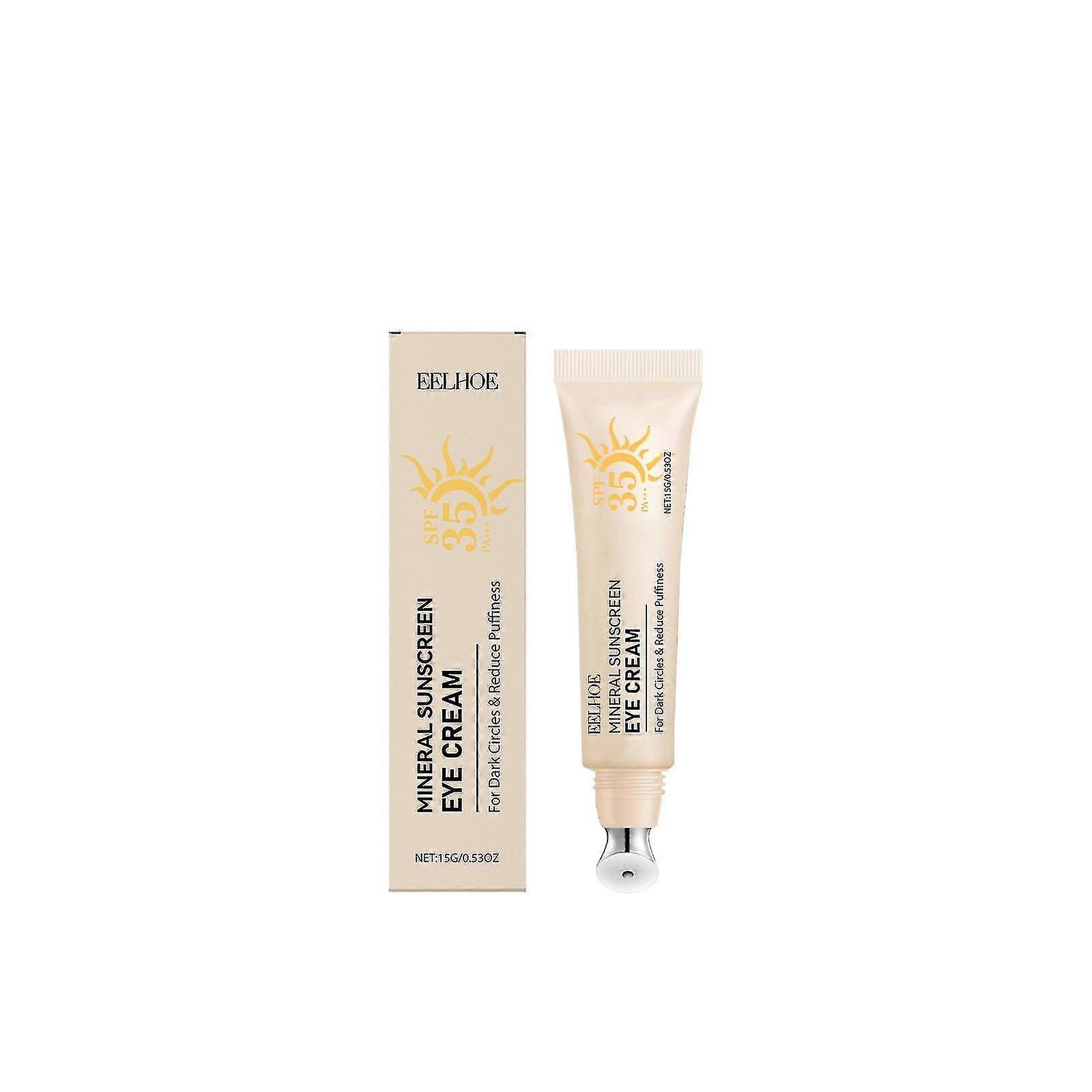 Mineral Sunscreen Eye Cream,3-in-1 Under Eye Cream for Puffiness and Under Eye Bags,Dark Circle and Wrinkles,Anti Aging,Under Eye Brightener and Conce