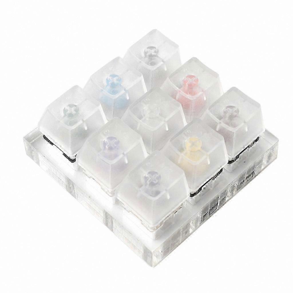 Mechanical Keyboard Switch Tester with 9 Keys, Acrylic Base and Blank Keycaps